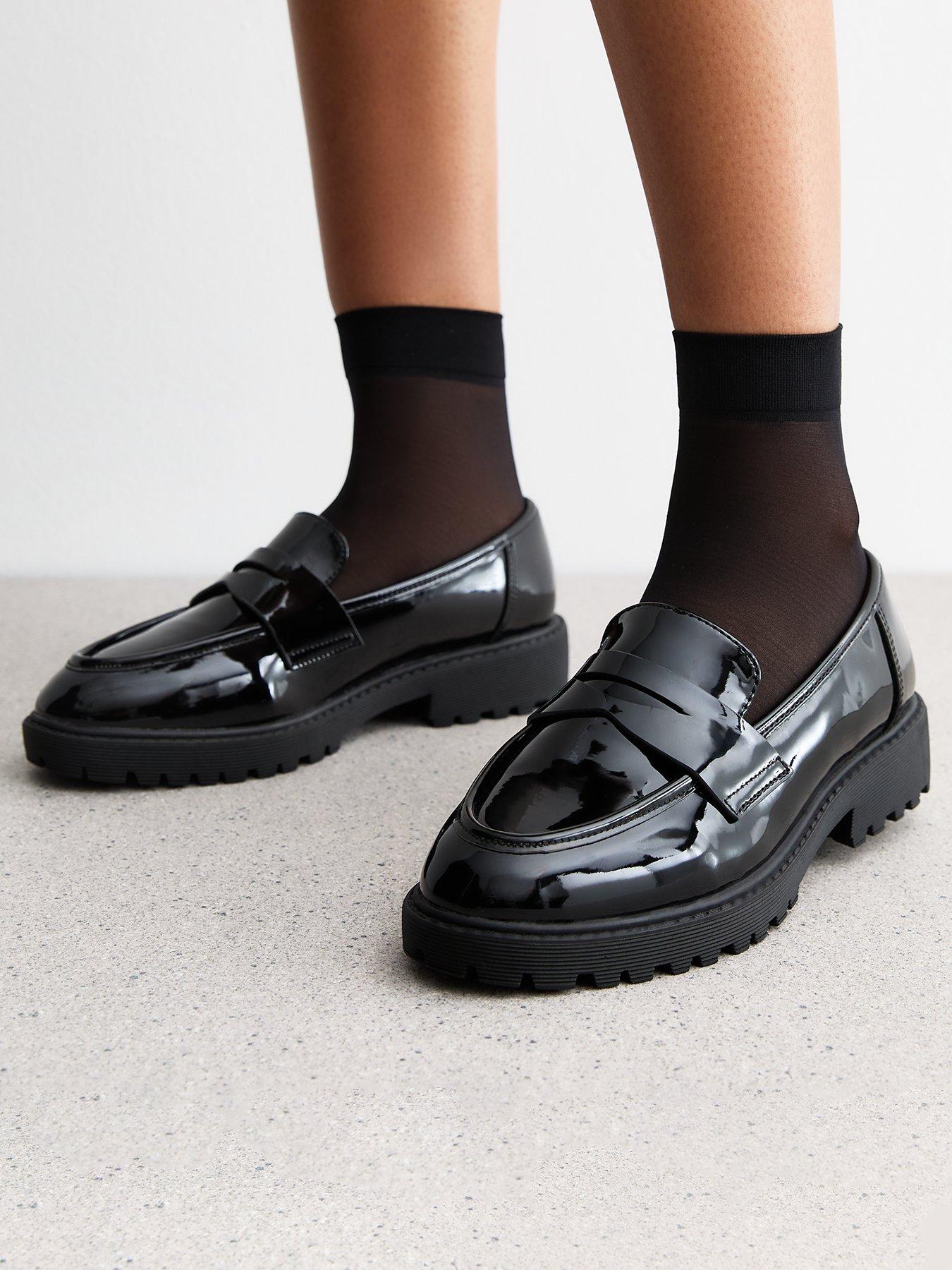 new-look-penny-strap-patent-loafers-blackstillFront