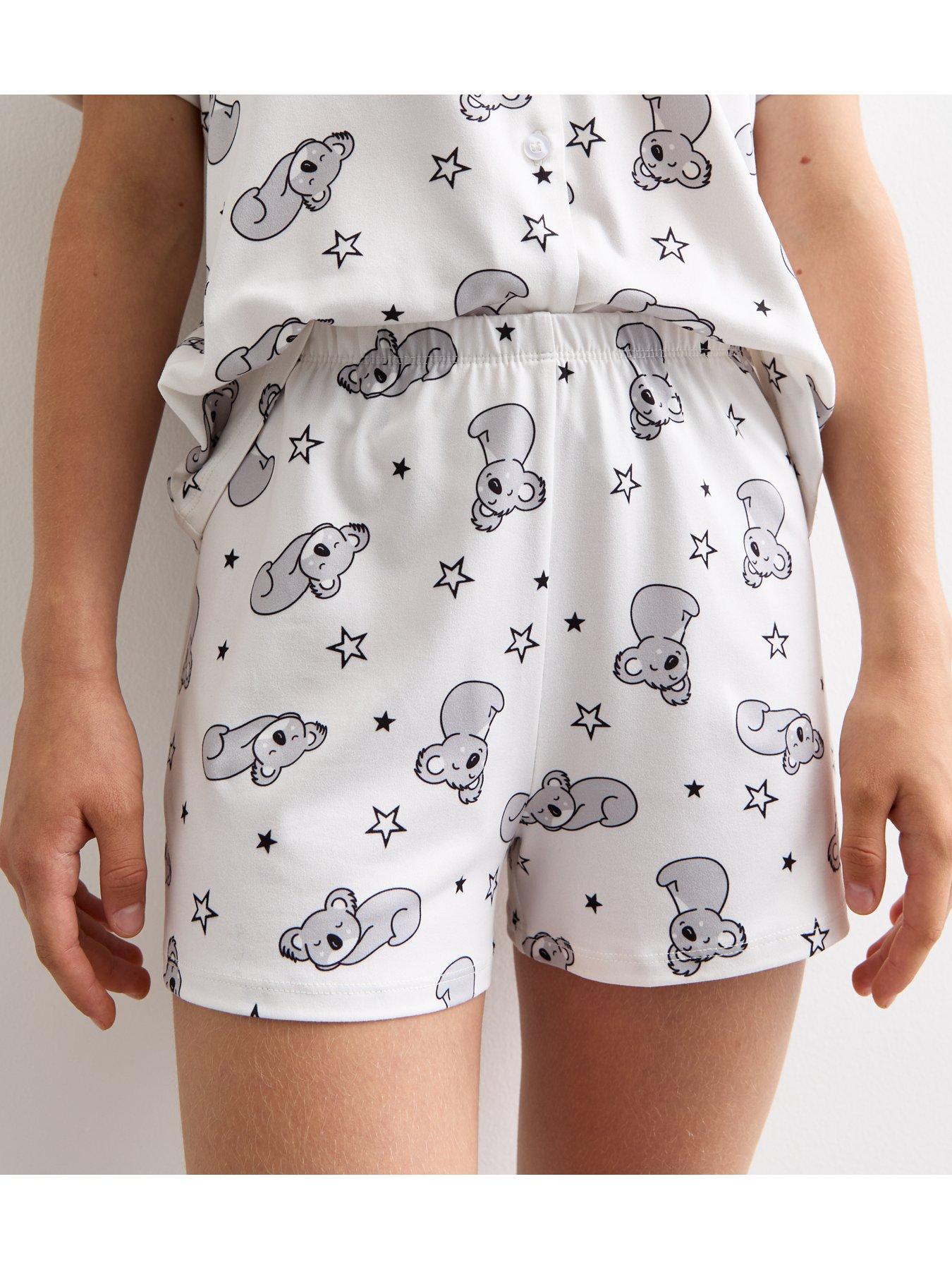 new-look-915-girls-white-koala-print-pyjama-setoutfit