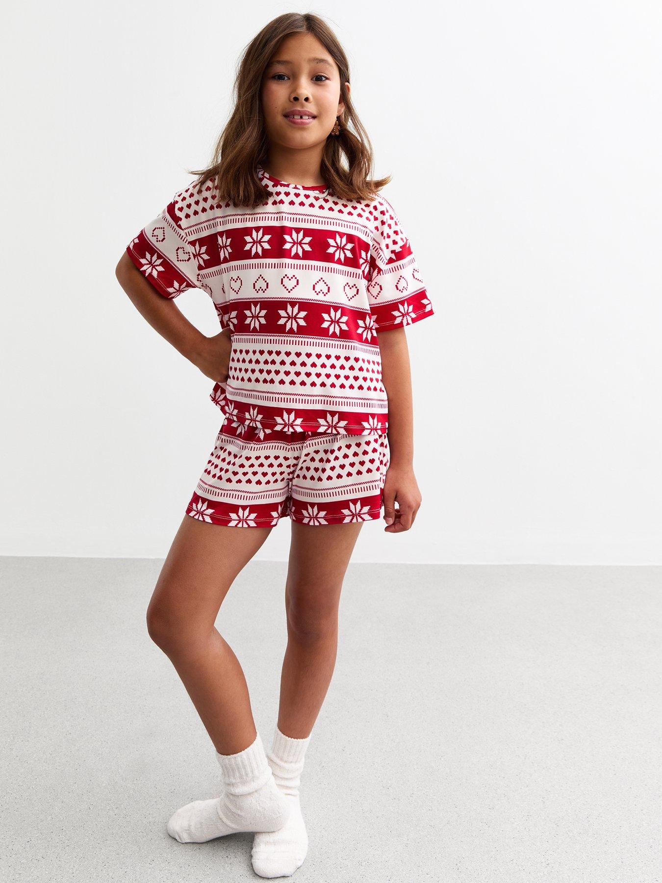 new-look-915-girls-red-christmas-fairisle-jersey-pyjama-setdetail