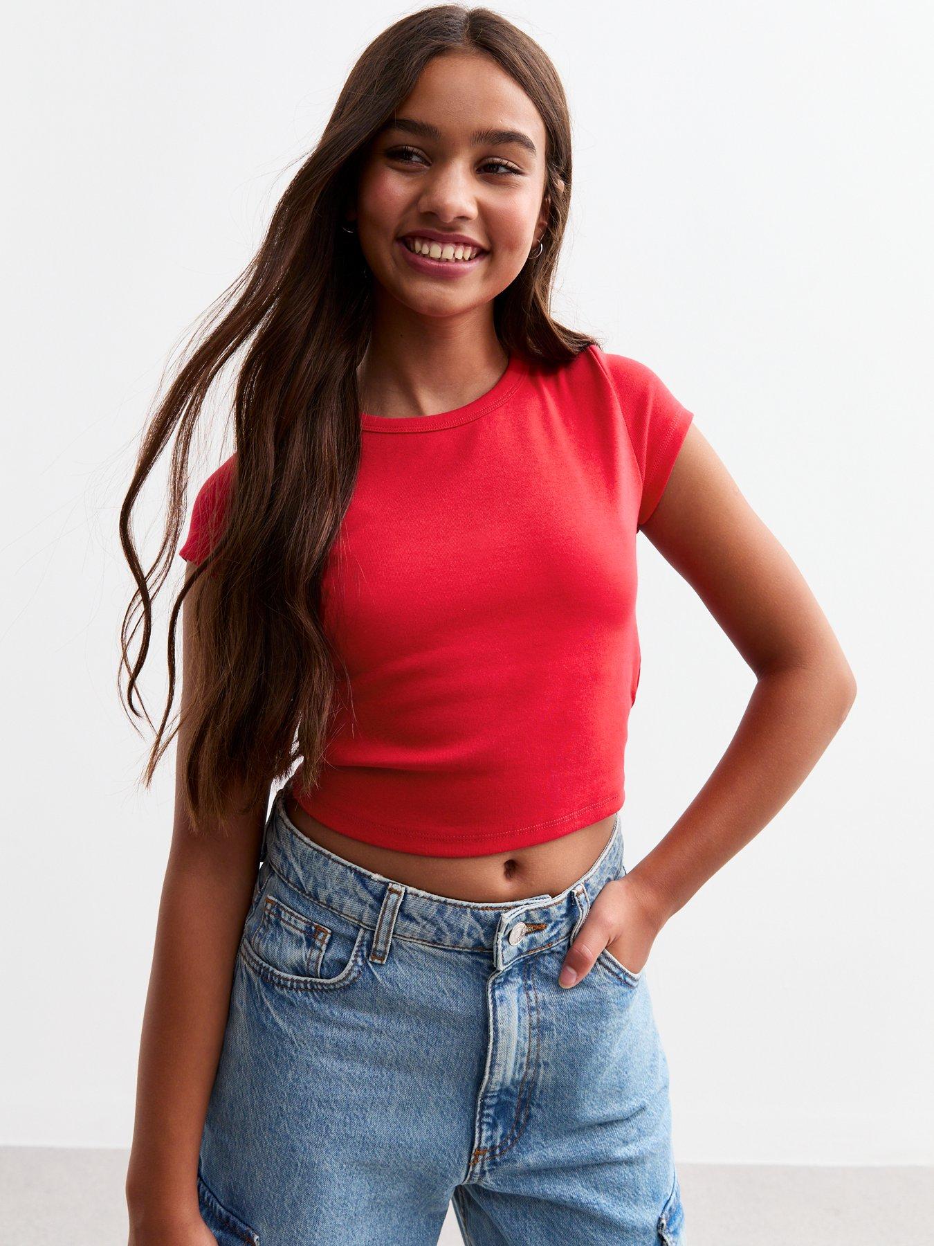 new-look-915-girls-cap-sleeve-crop-top-red