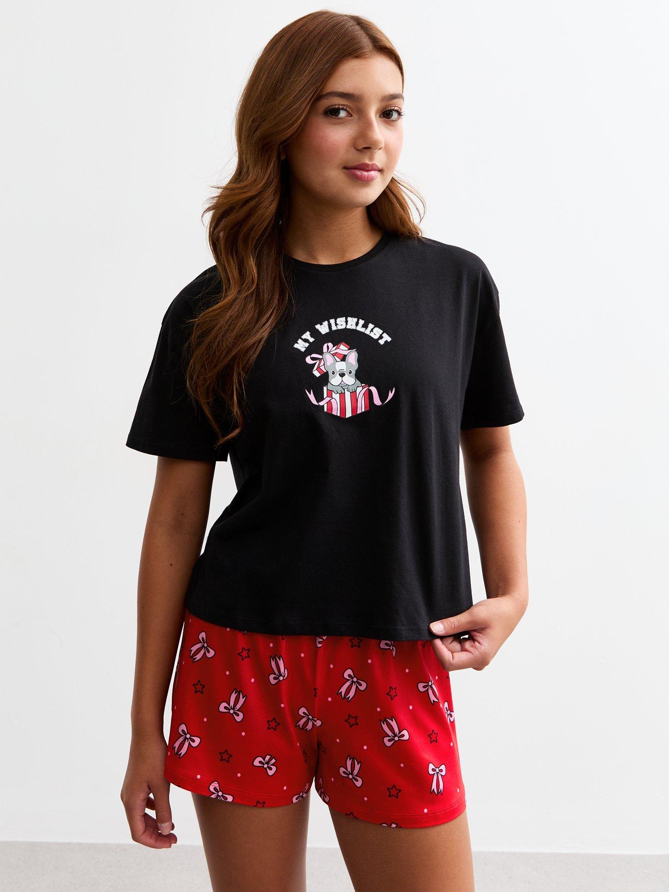 new-look-915-girls-christmas-pug-print-pyjama-set