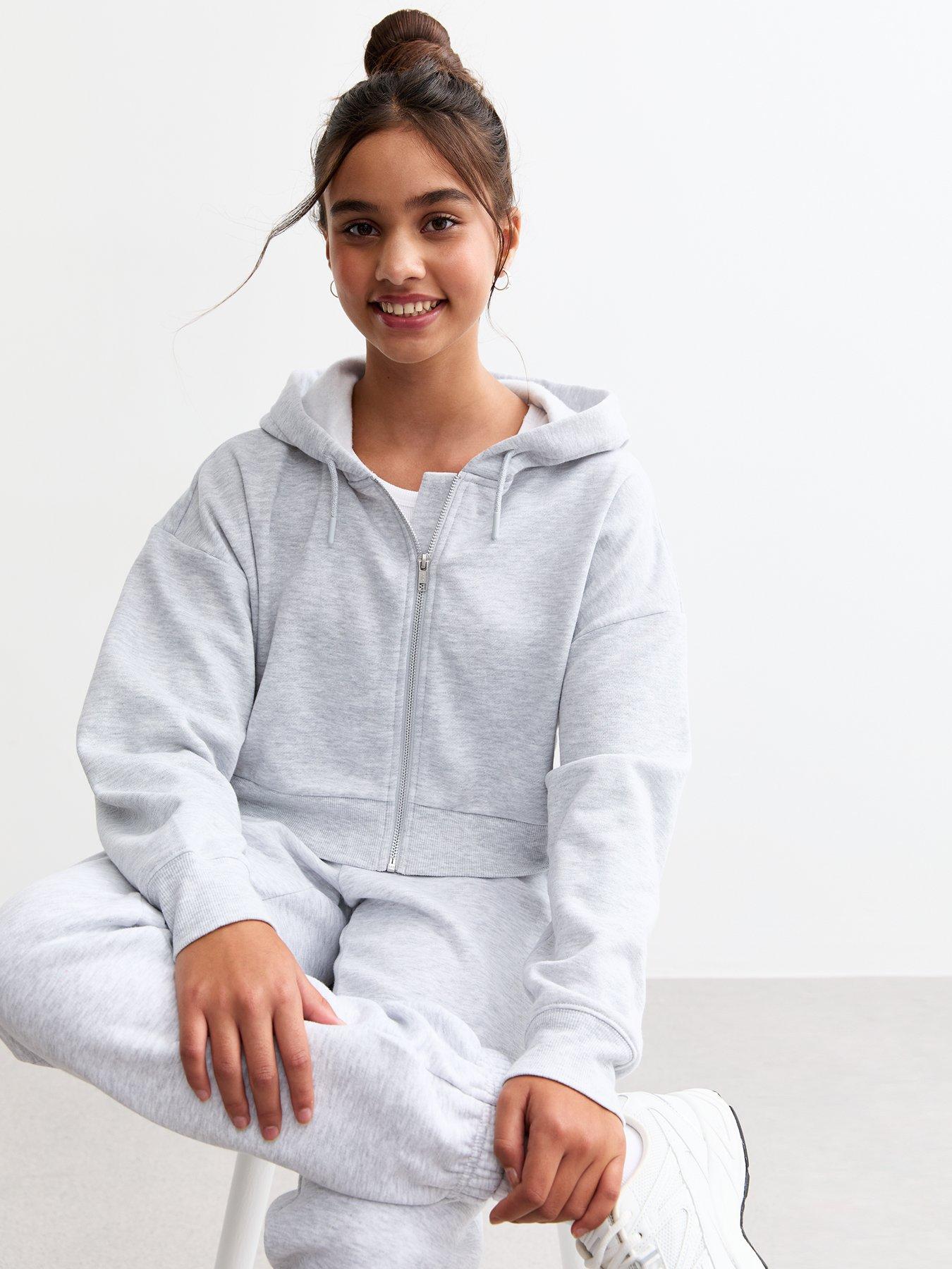 new-look-915-girls-grey-oversized-cropped-jersey-hoodie