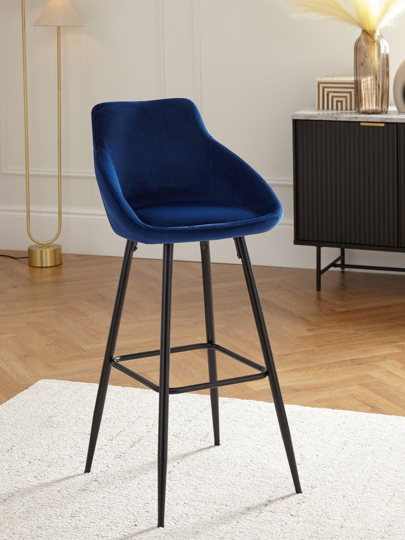 Image 1 of 5 of The Very Collection Dahlia Bar Stool - Navy/Black - FSC&reg; Certified