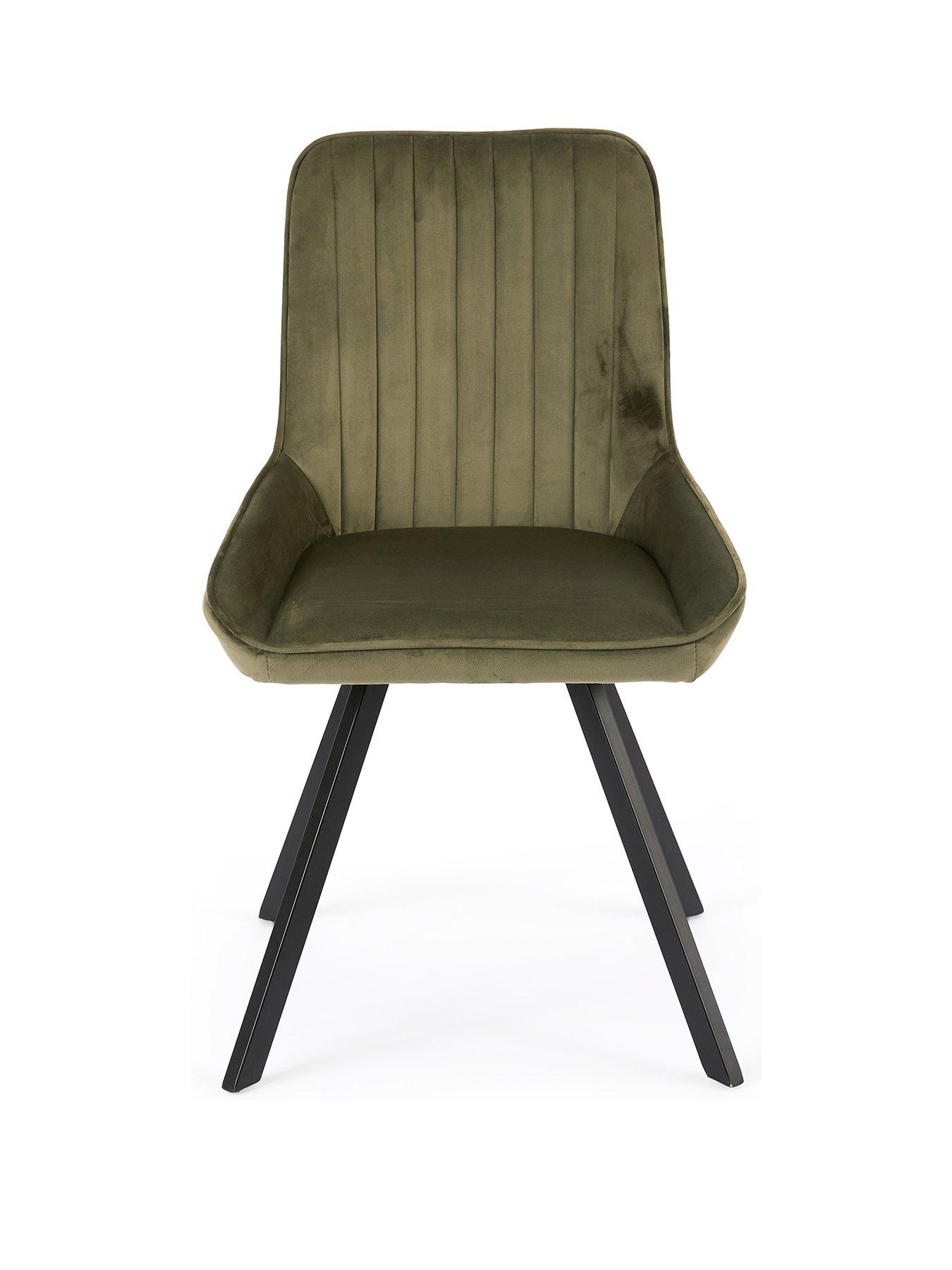 Image 3 of 6 of The Very Collection Marlow Pair of&nbsp;Dining Chairs - Moss Green/Black&nbsp;- FSC&reg; Certified