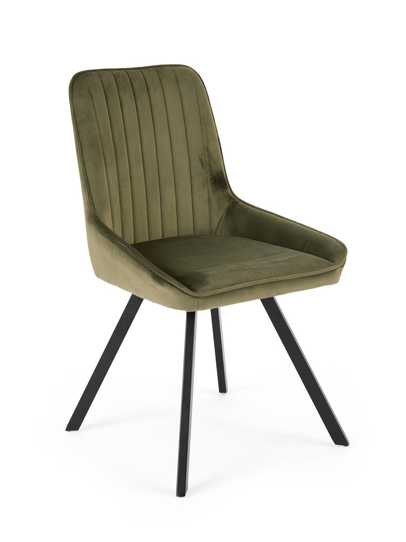 Image 4 of 6 of The Very Collection Marlow Pair of&nbsp;Dining Chairs - Moss Green/Black&nbsp;- FSC&reg; Certified