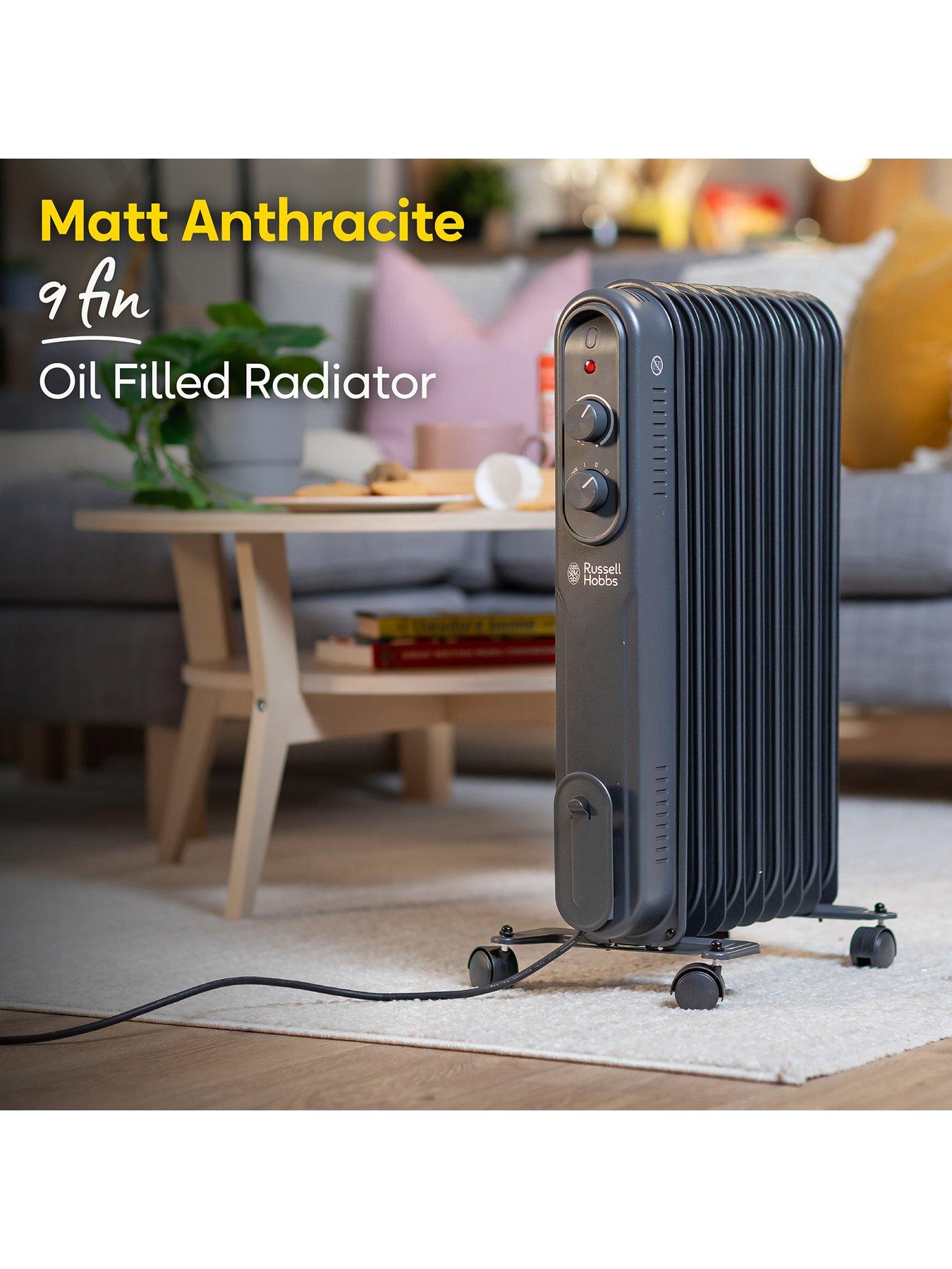 Image 4 of 7 of Russell Hobbs 2.5kW Oil-Filled Radiator - 9 Fin&nbsp;- Matt Anthracite