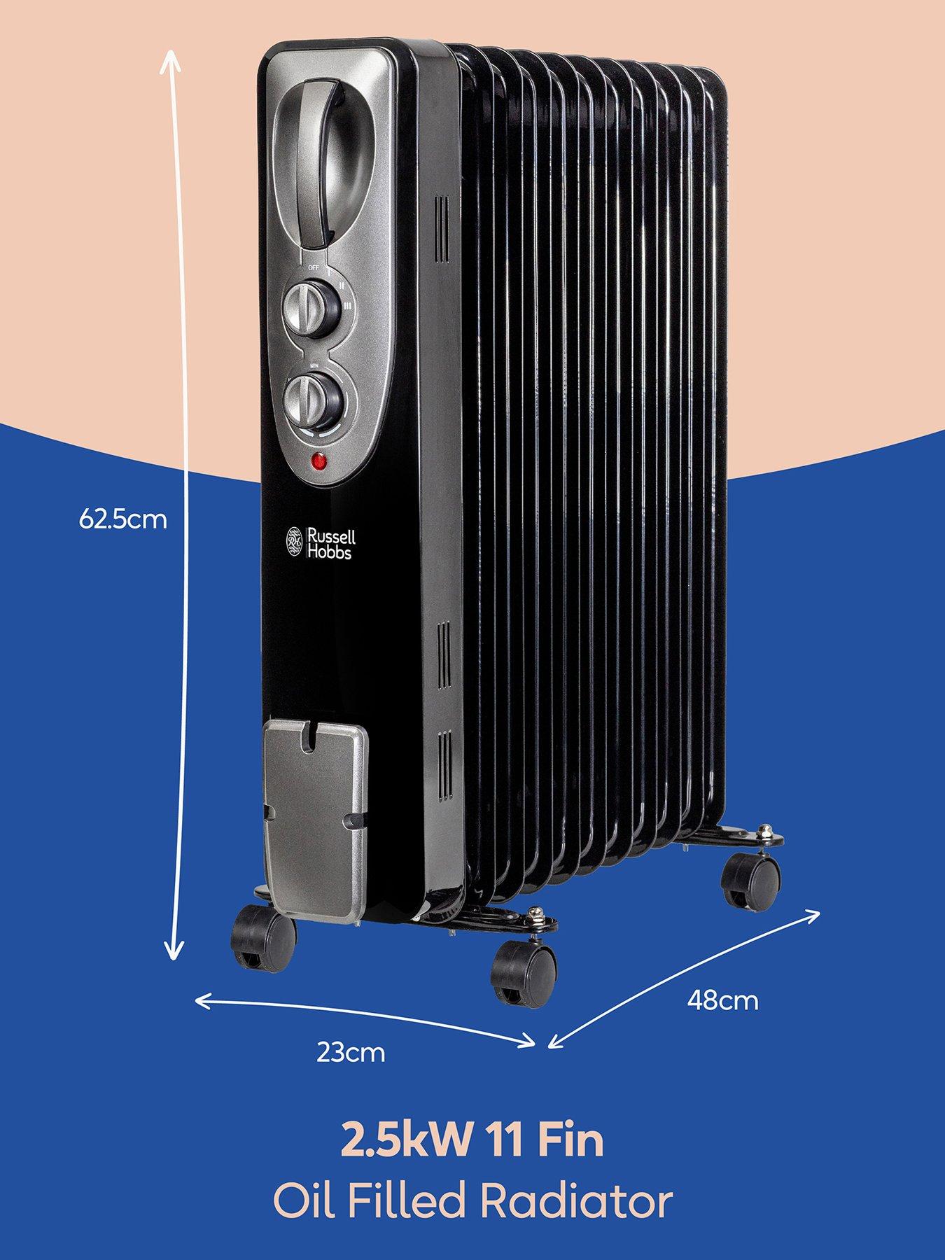 Image 2 of 7 of Russell Hobbs 2.5kw Oil-Filled Radiator - 9 Fin&nbsp;- Matt Black