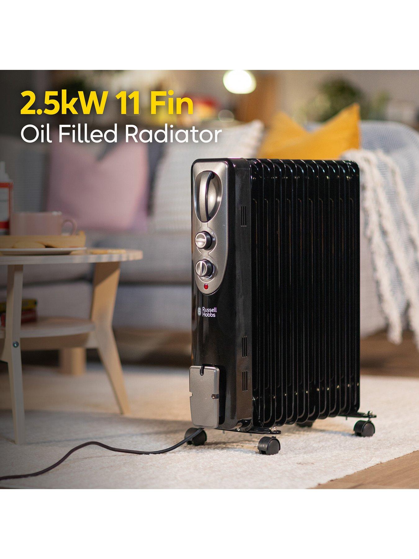 Image 4 of 7 of Russell Hobbs 2.5kw Oil-Filled Radiator - 9 Fin&nbsp;- Matt Black