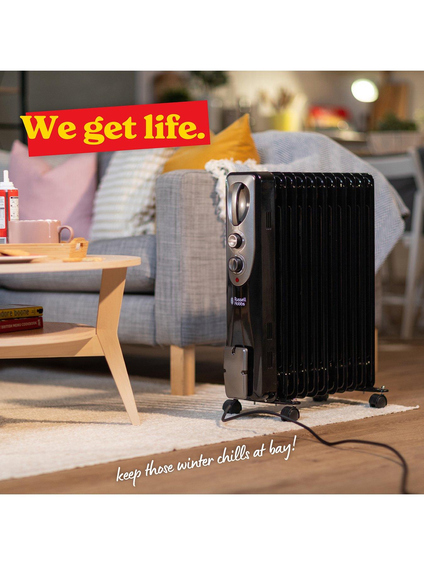 Image 6 of 7 of Russell Hobbs 2.5kw Oil-Filled Radiator - 9 Fin&nbsp;- Matt Black