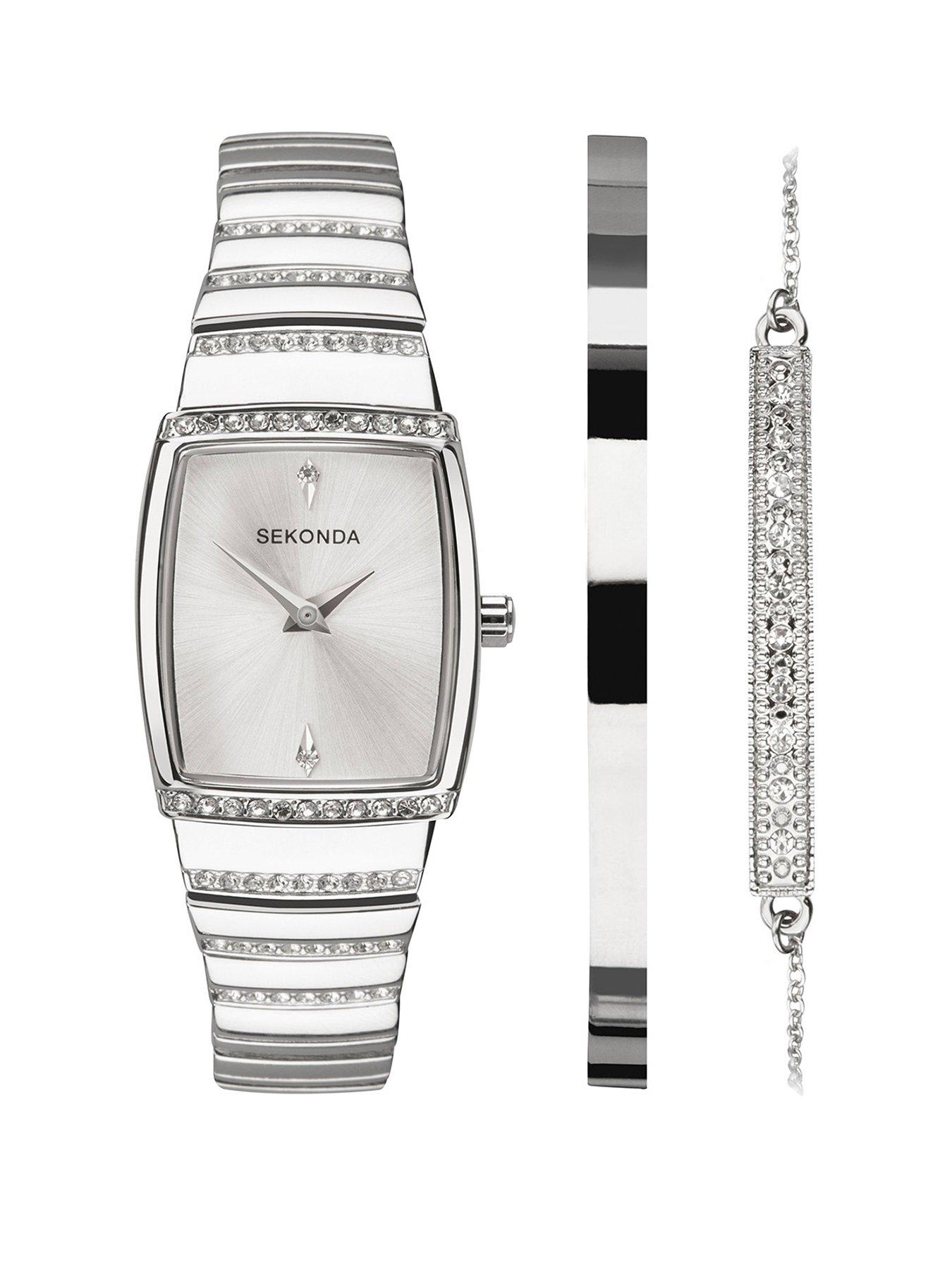 sekonda-sekonda-womens-classic-silver-stainless-steel-bracelet-with-silver-dial-analogue-gift-set