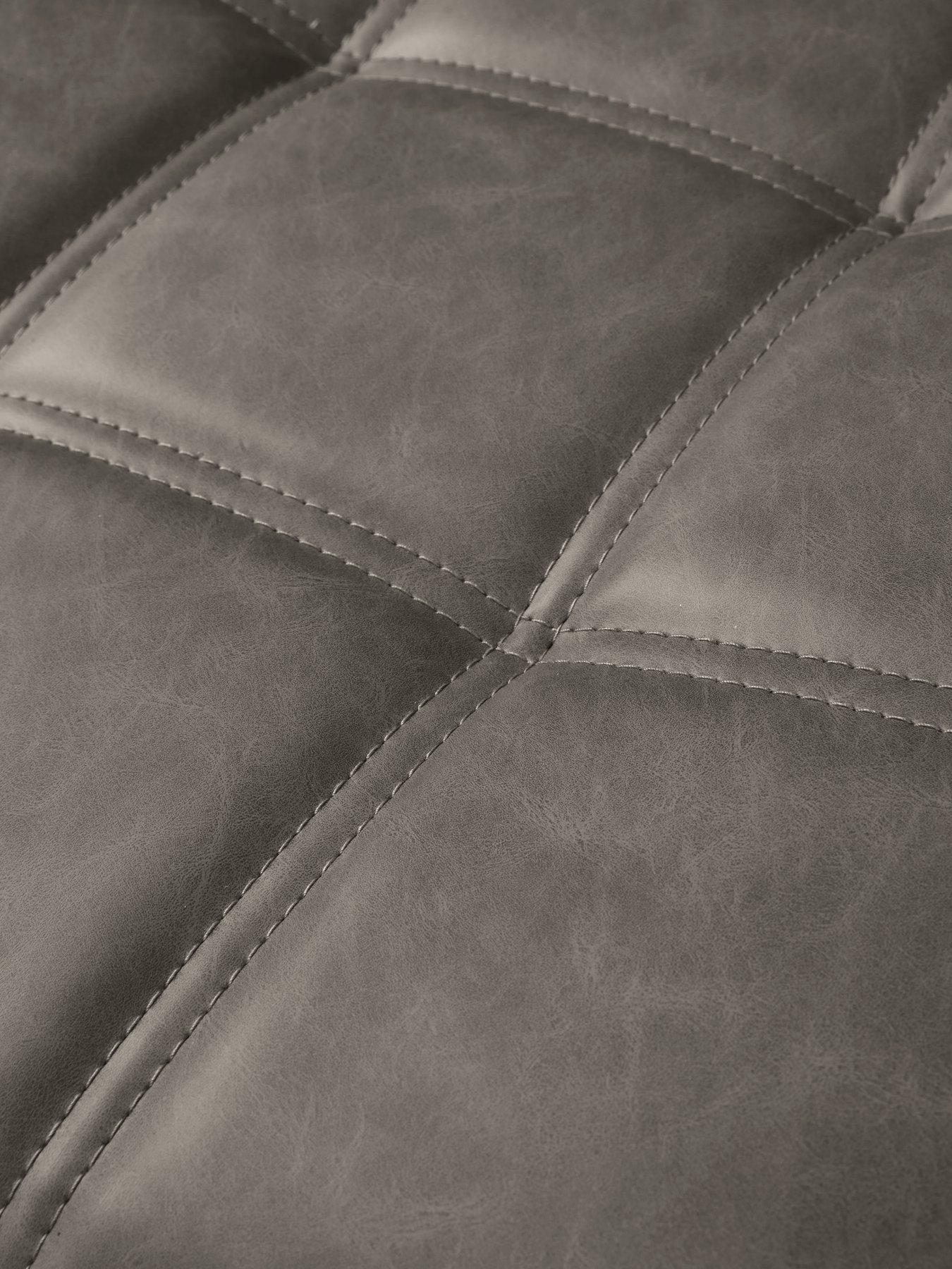 Image 5 of 6 of The Very Collection Harlem Pair of Faux Leather&nbsp;Dining Chairs - Grey/Black - FSC&reg; Certified