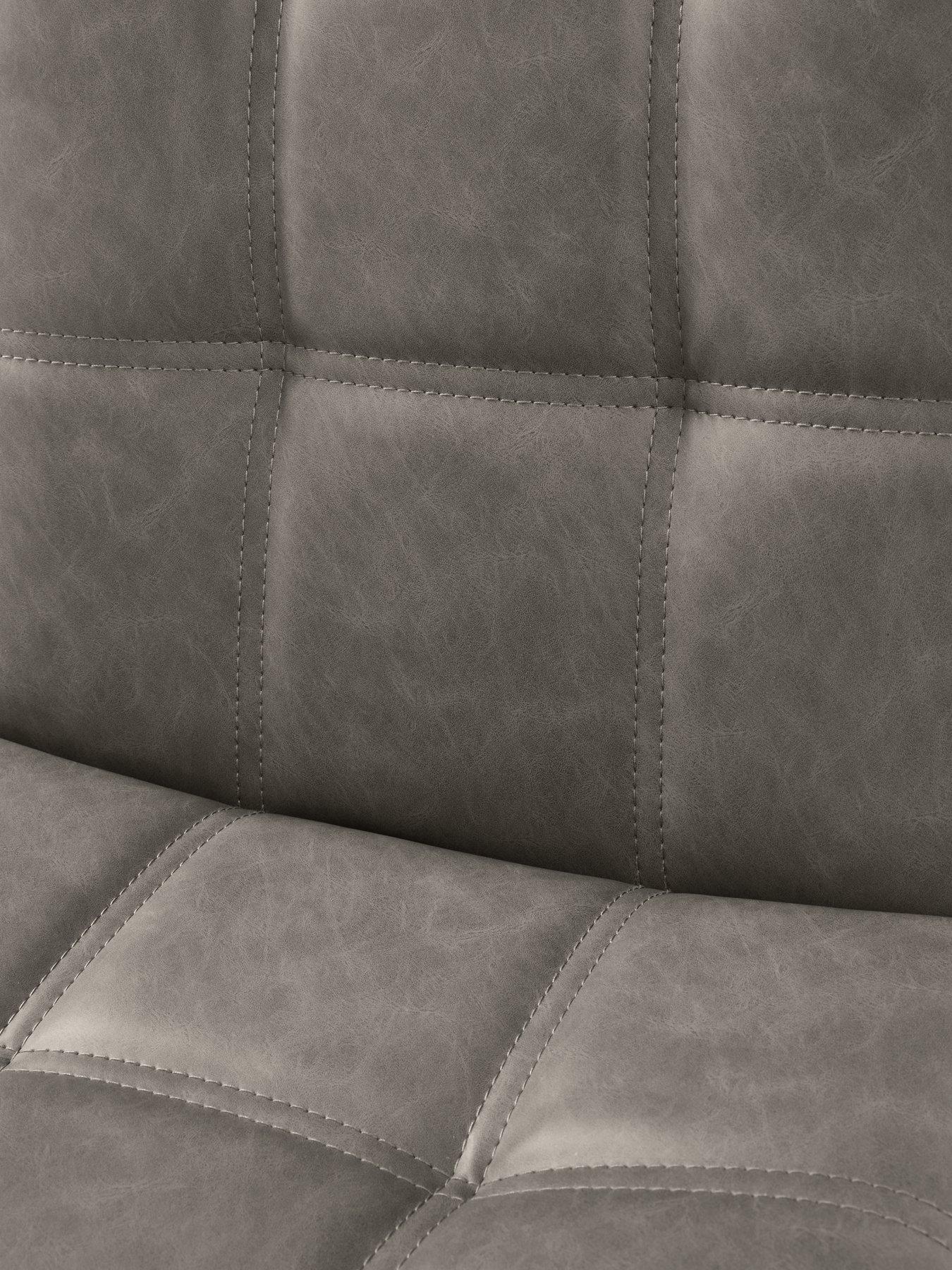 Image 6 of 6 of The Very Collection Harlem Pair of Faux Leather&nbsp;Dining Chairs - Grey/Black - FSC&reg; Certified