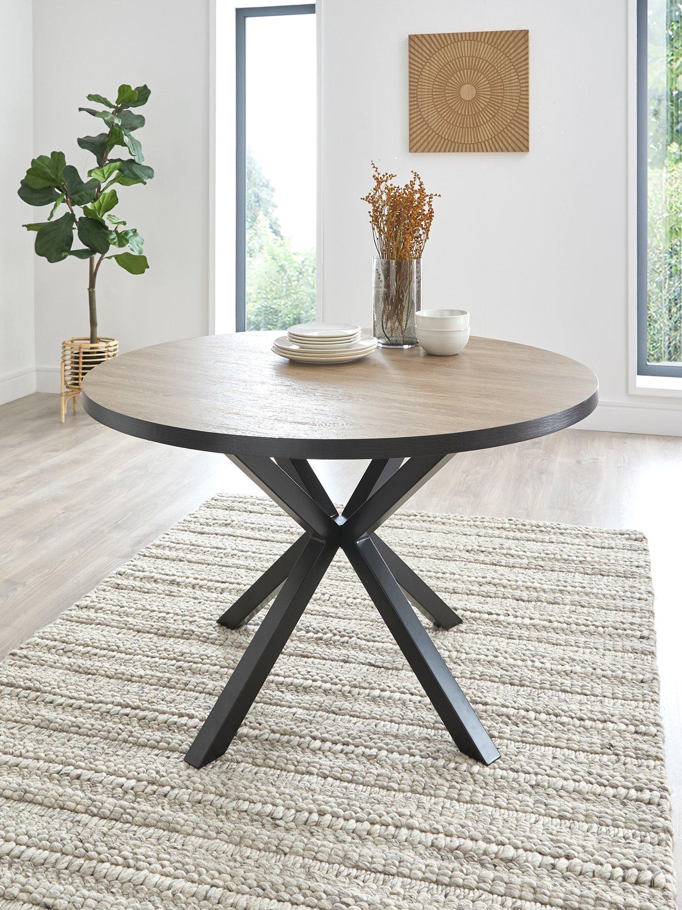 The Very Collection Oslo 120 cm Round Dining Table - Oak/Black - FSC® Certified