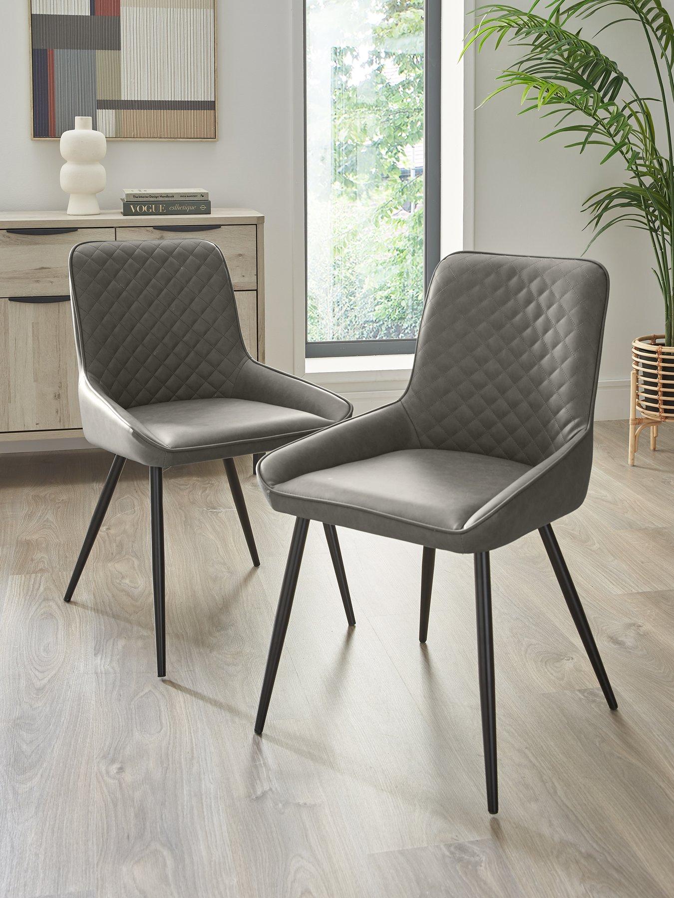 Image 1 of 6 of Very Home Sorena Pair of Dining Chairs - Grey&nbsp;- FSC Certified