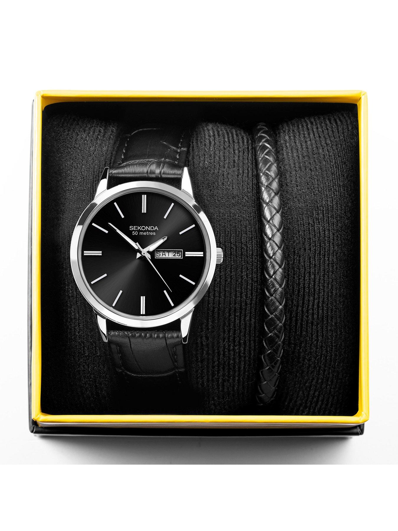 sekonda-sekonda-mens-jackson-black-leather-bracelet-with-sunray-black-dial-analogue-gift-setoutfit