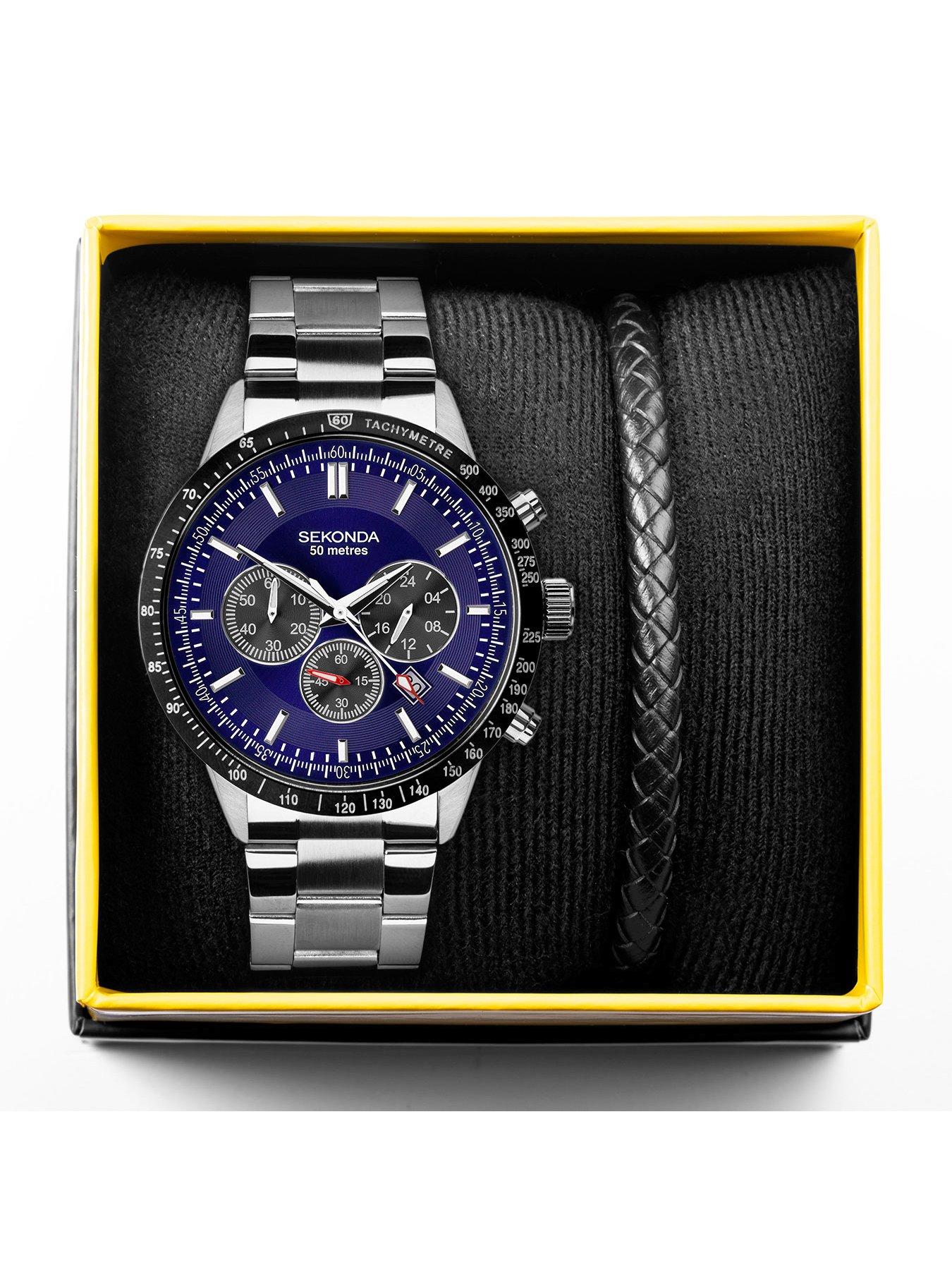 sekonda-sekonda-mens-velocity-silver-stainless-steel-bracelet-with-blue-dial-chronograph-gift-setoutfit