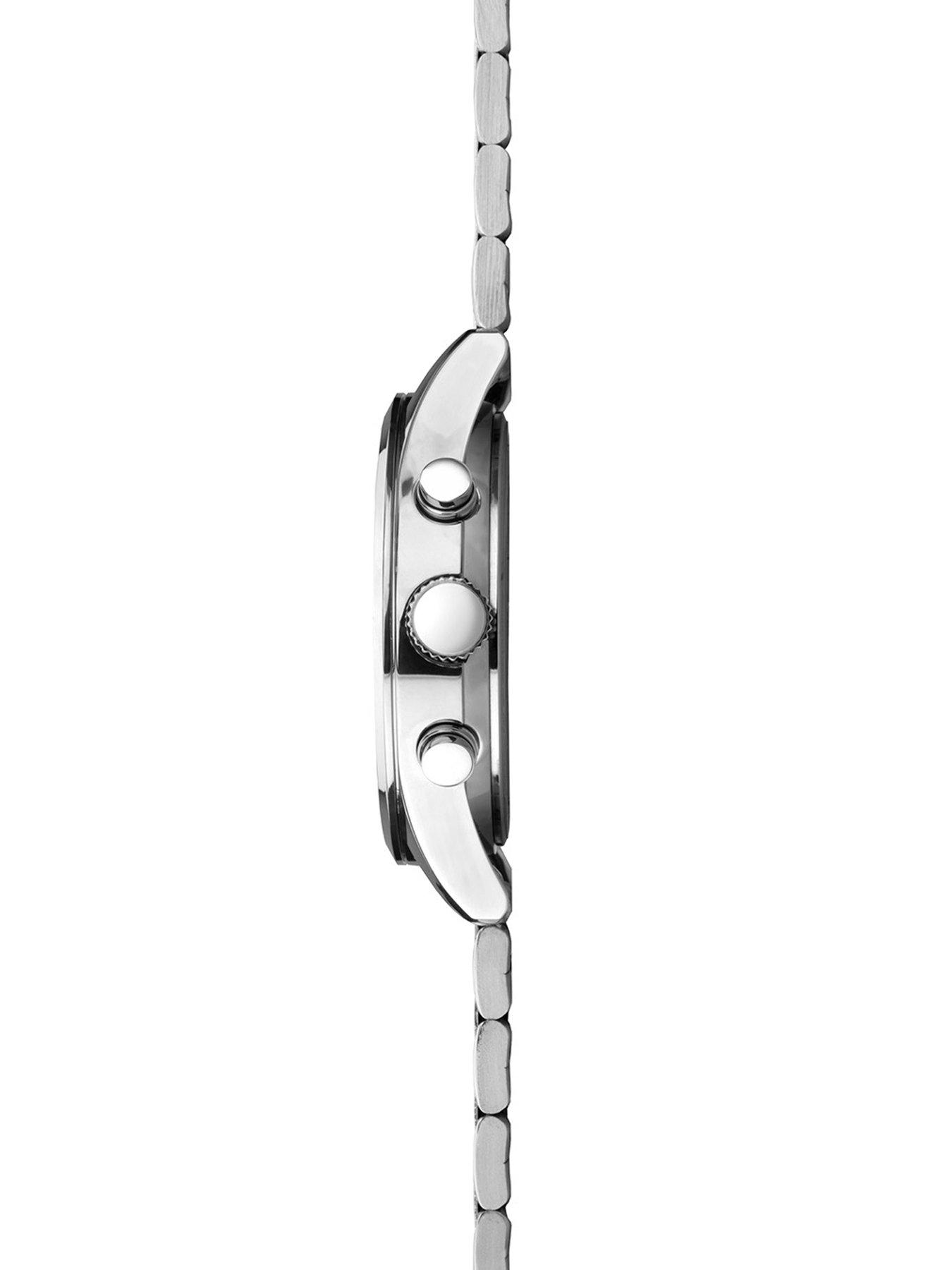 Image 4 of 6 of Sekonda Men's Silver Stainless Steel Bracelet Watch&nbsp;with Black Dial Chronograph Gift Set
