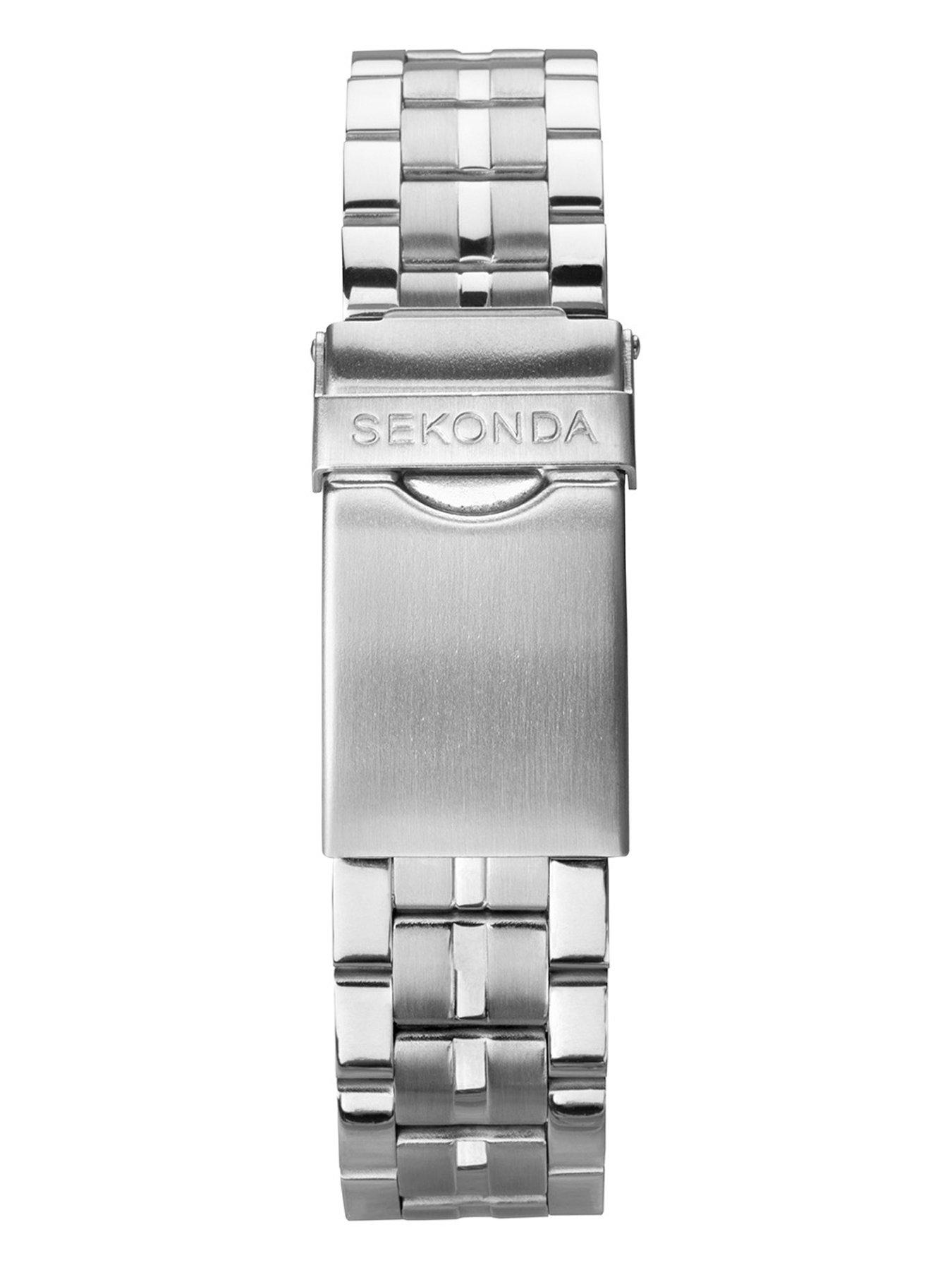 Image 6 of 6 of Sekonda Men's Silver Stainless Steel Bracelet Watch&nbsp;with Black Dial Chronograph Gift Set