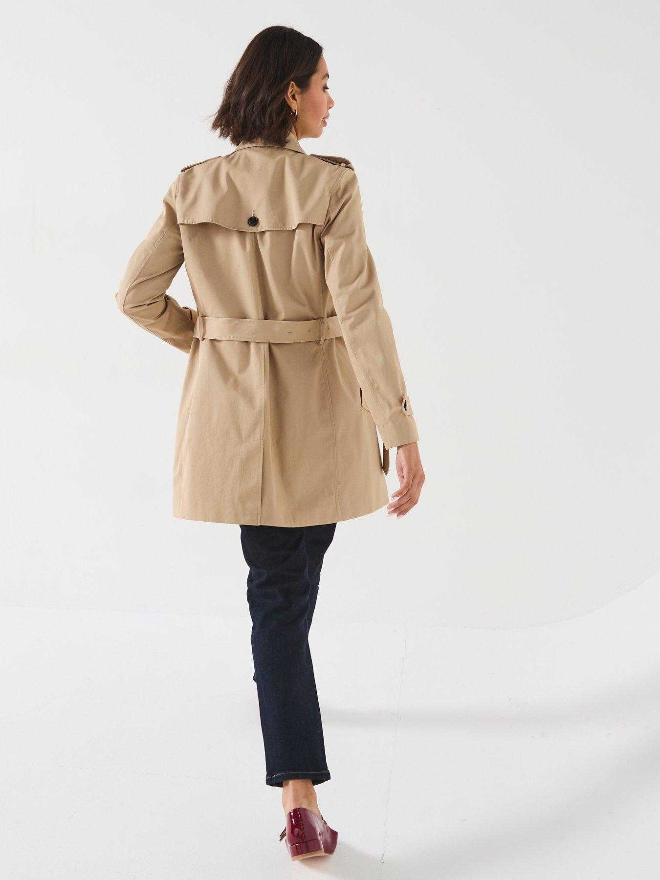 Image 6 of 6 of Tommy Hilfiger Womens Heritage Regular Fit Belted Single Breasted Trench Coat - Beige