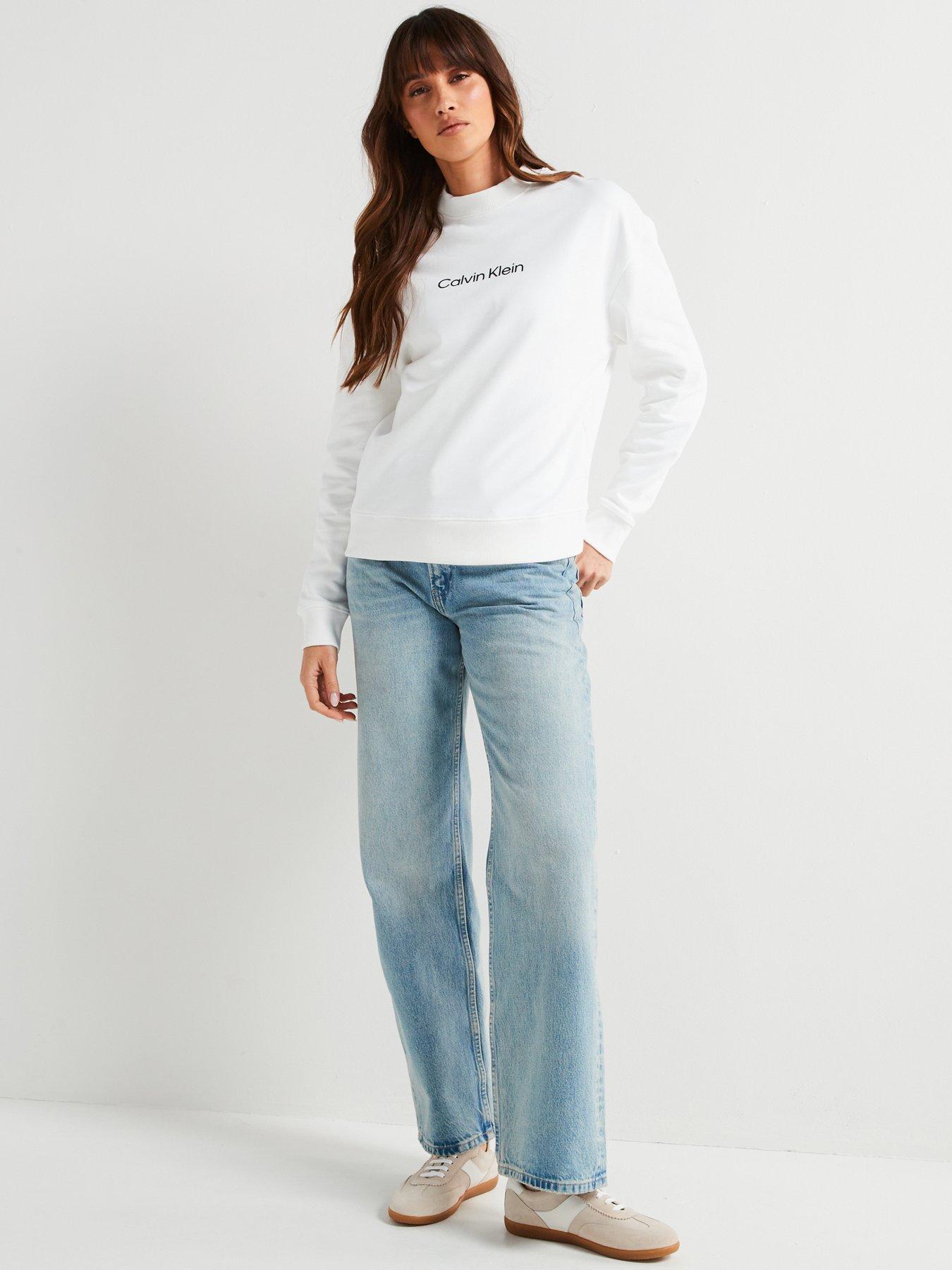 Image 3 of 4 of Calvin Klein Hero Logo Sweatshirt - White