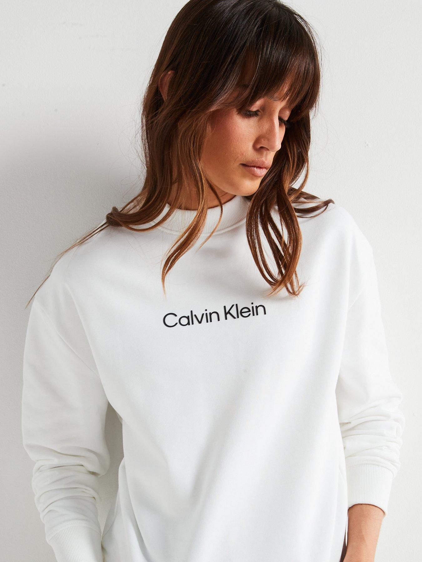 Image 4 of 4 of Calvin Klein Hero Logo Sweatshirt - White