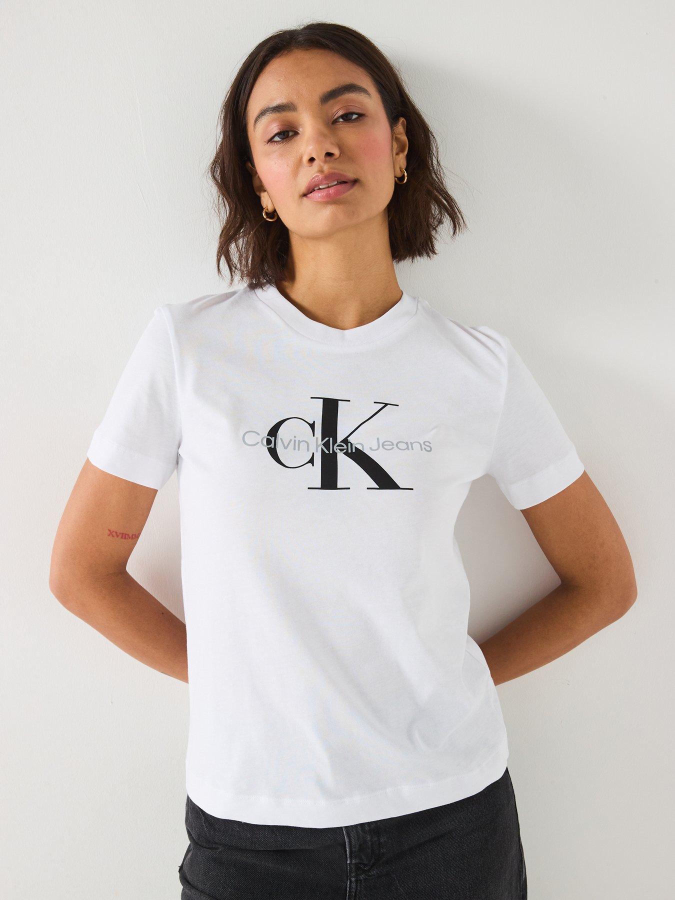 Calvin Klein Jeans Monologo Regular T-Shirt - White
