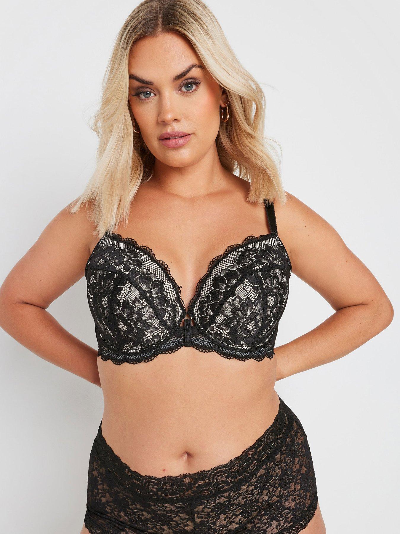 Image 1 of 4 of Yours Curve Liza Lace Plunge T-shirt Bra