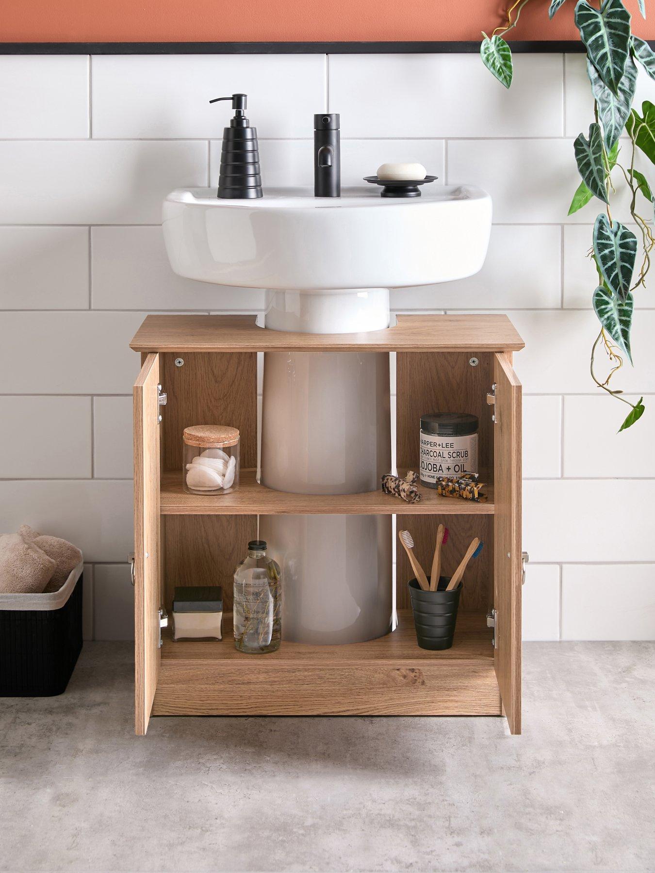 Image 2 of 7 of Very Home Pinnock Under Sink Bathroom Cabinet in Oak