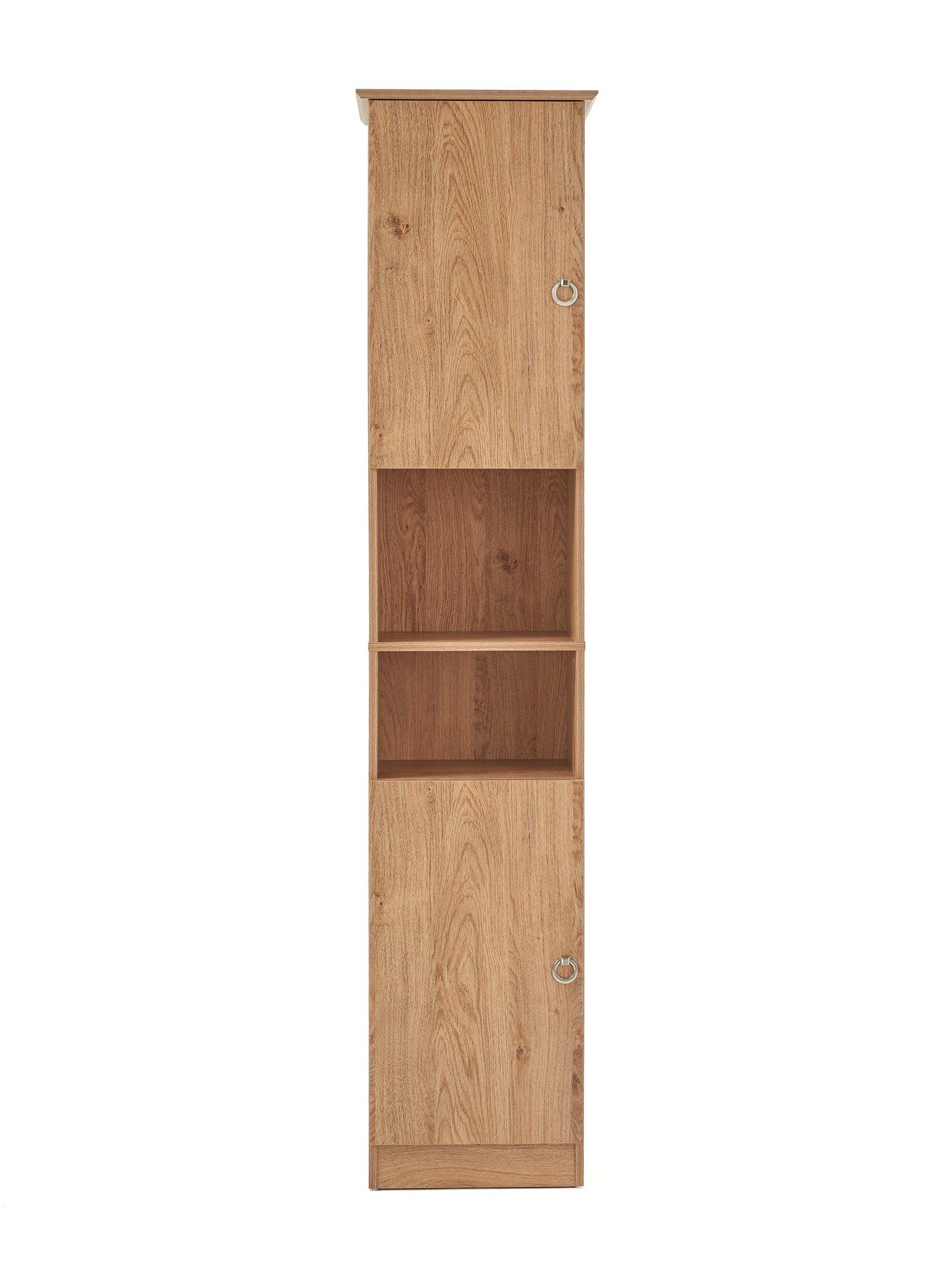 Image 3 of 7 of Very Home Pinnock Tall Bathroom Cabinet - Oak