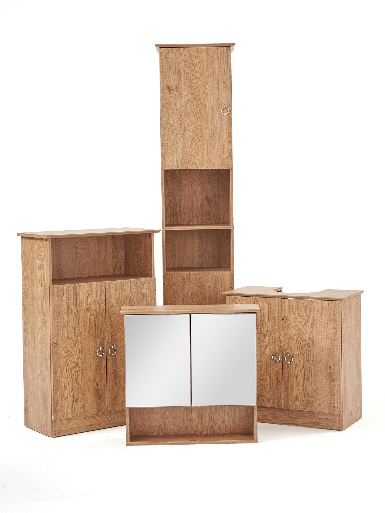 Image 6 of 7 of Very Home Pinnock Tall Bathroom Cabinet - Oak