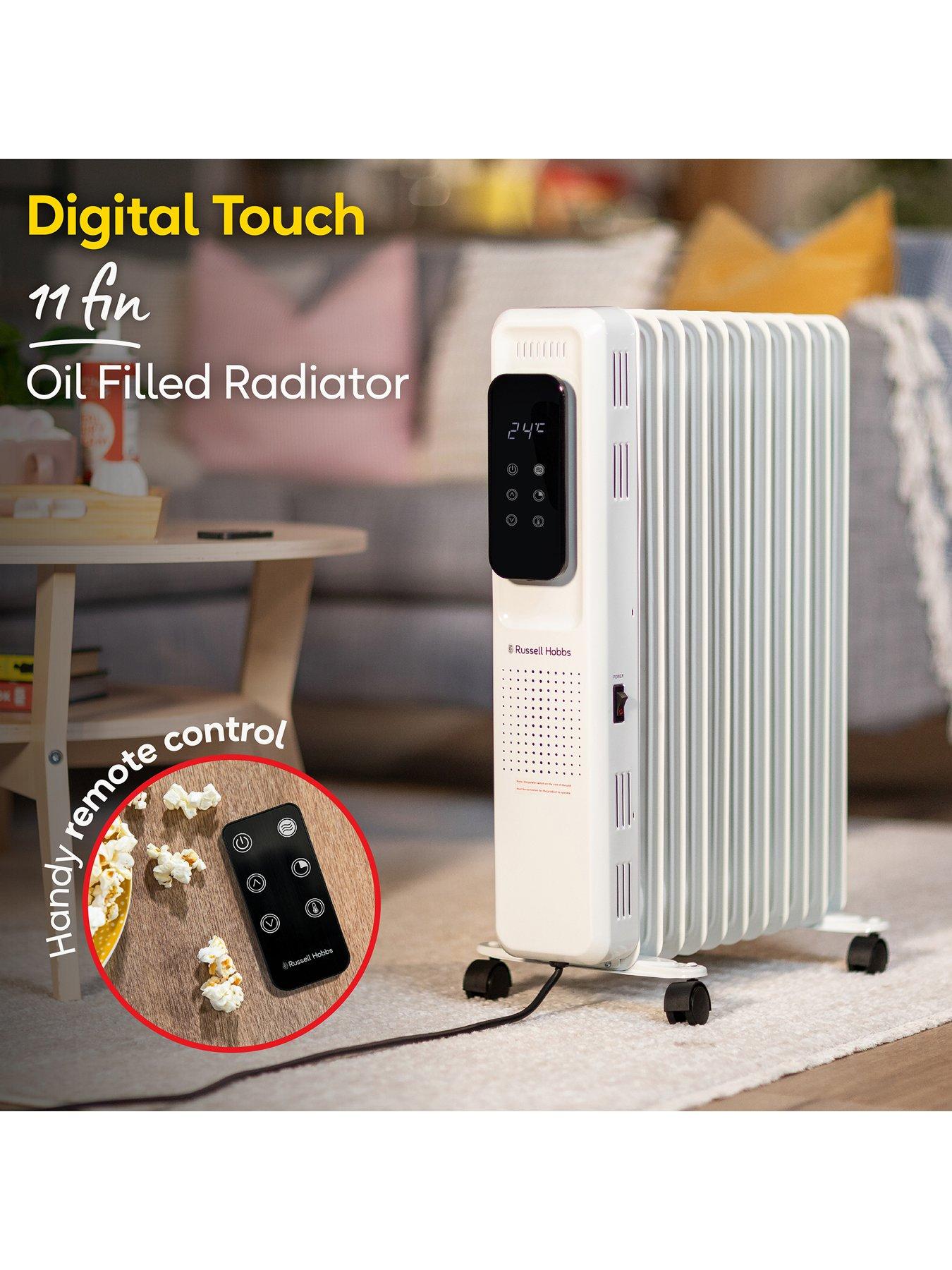 Image 4 of 7 of Russell Hobbs 2.5kW&nbsp;Digital Touch Control 11-Fin Oil-Filled Radiator - White