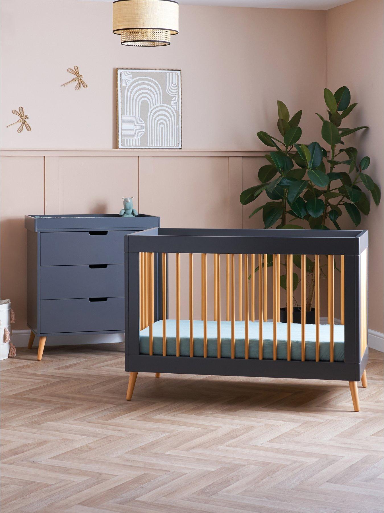 Image of Obaby Maya Mini 2 Piece Room Set - Slate with Natural