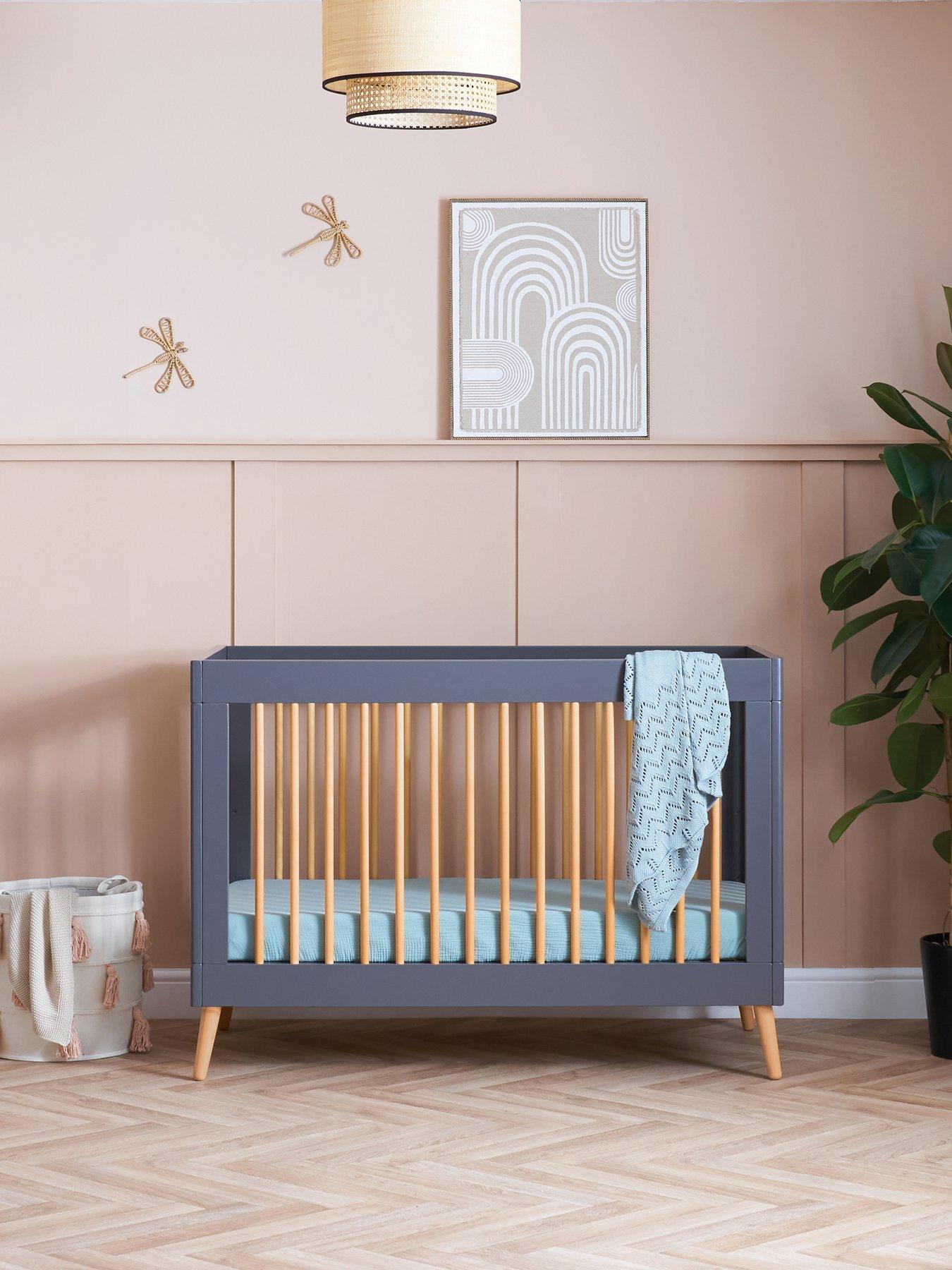 Image 1 of 7 of Obaby Maya Mini Cot Bed - Slate with Natural