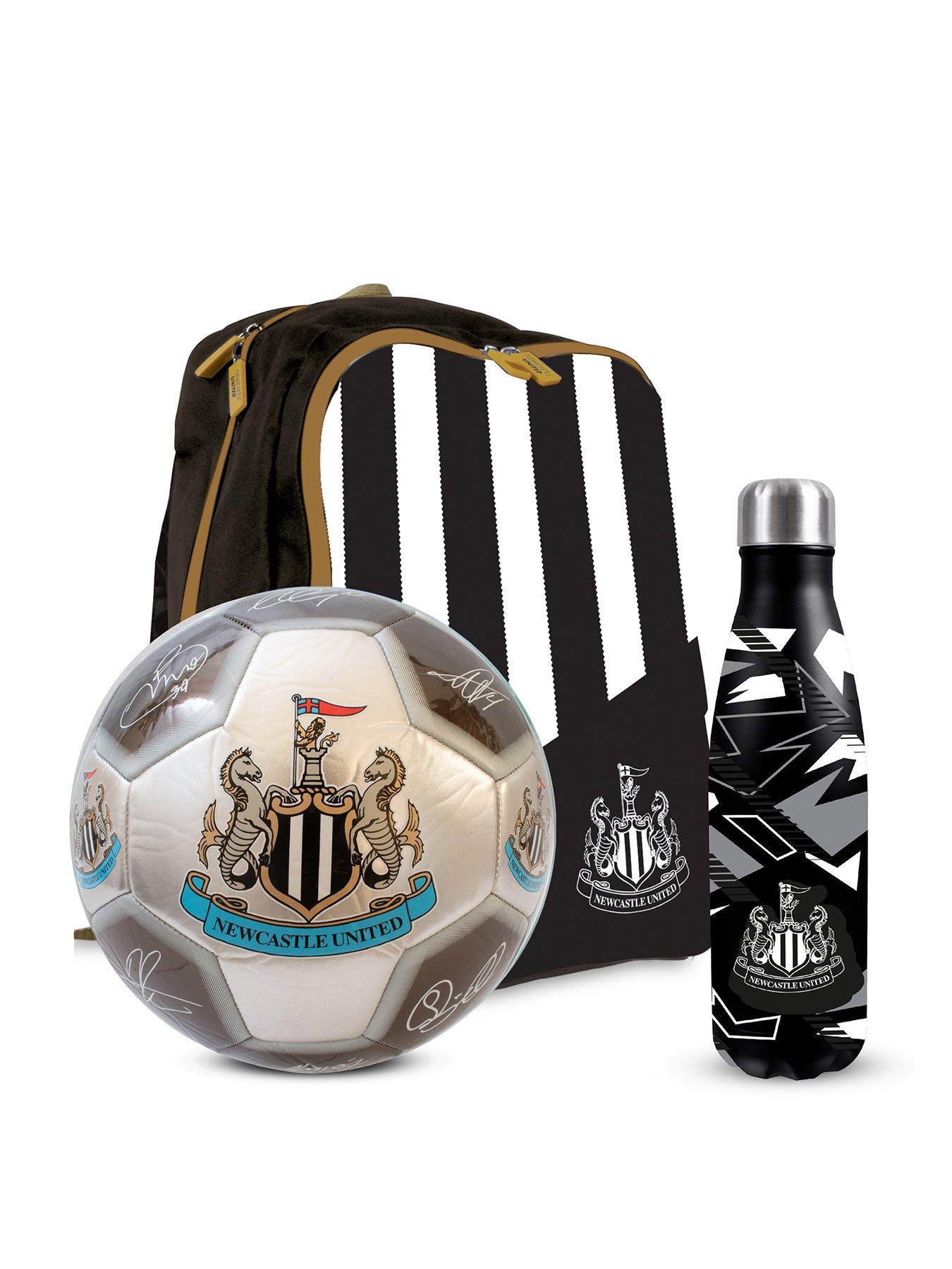 Football Bundle: Size 5 Metallic Signature Football, 500ml Stainless Steel Vacuum Flask  &  Large Backpack