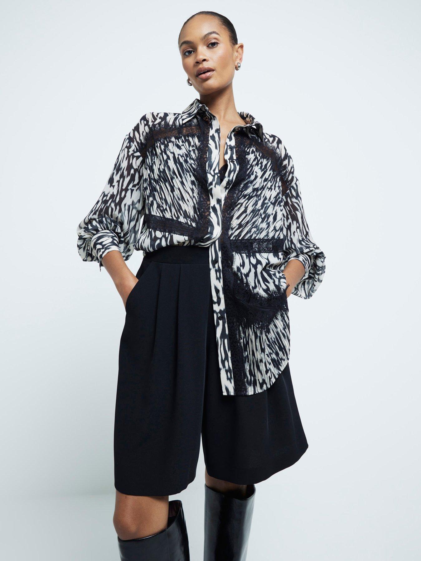 river-island-lace-chiffon-printed-shirt-blackfront