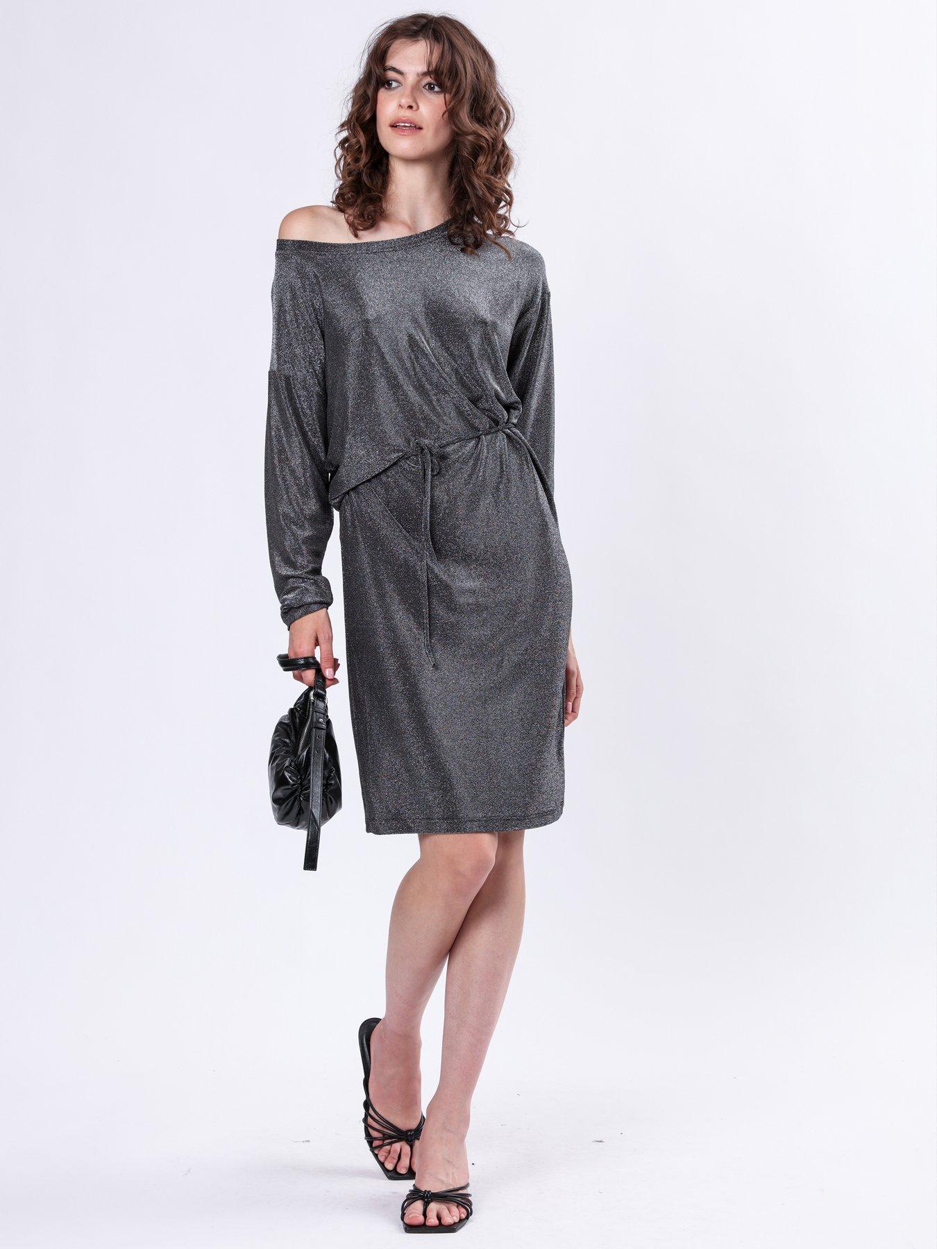 religion-off-the-shoulder-midi-dress-greyfront