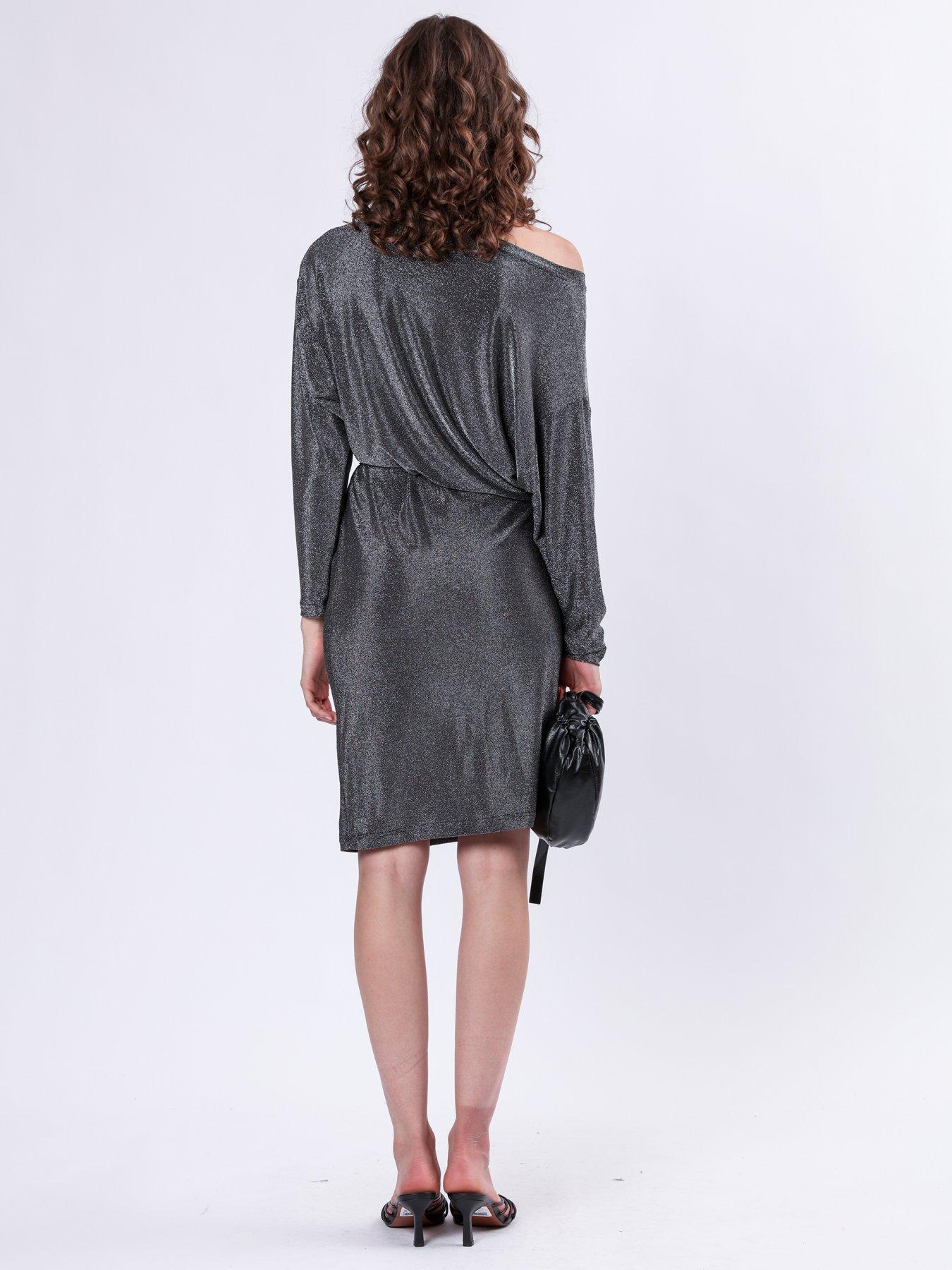 religion-off-the-shoulder-midi-dress-greystillFront