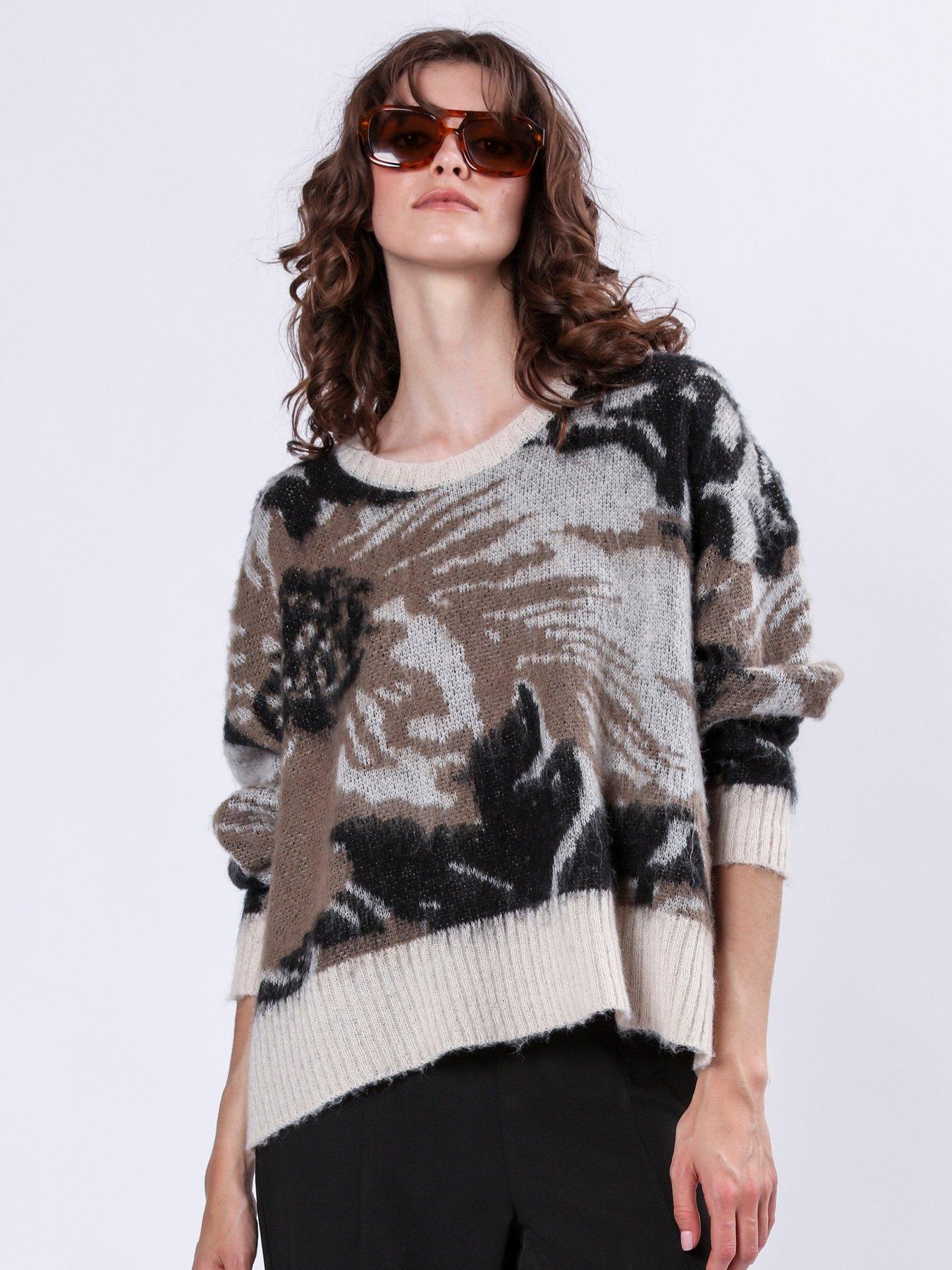 undefined Abstract Oversized Jumper - Grey