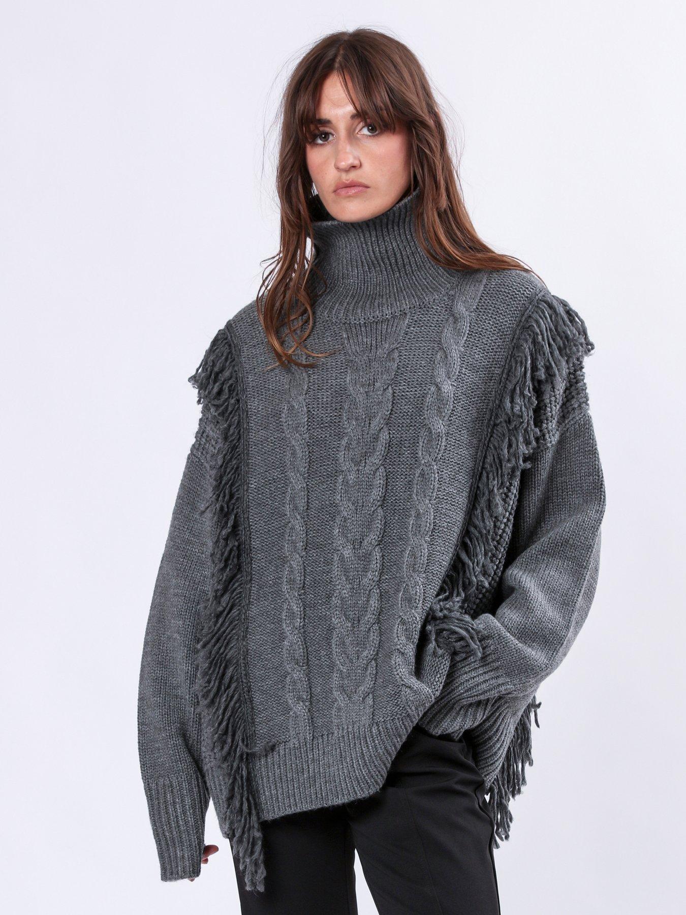 undefined Jamie Oversized Roll Neck Jumper - Grey