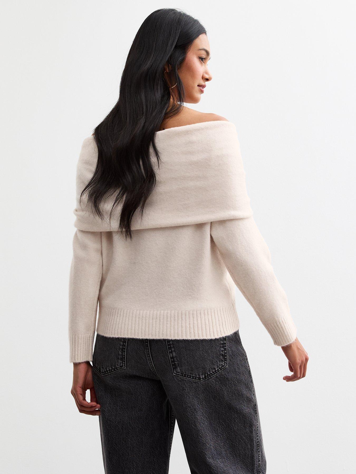 new-look-ruched-hoop-bardot-jumper-creamstillFront