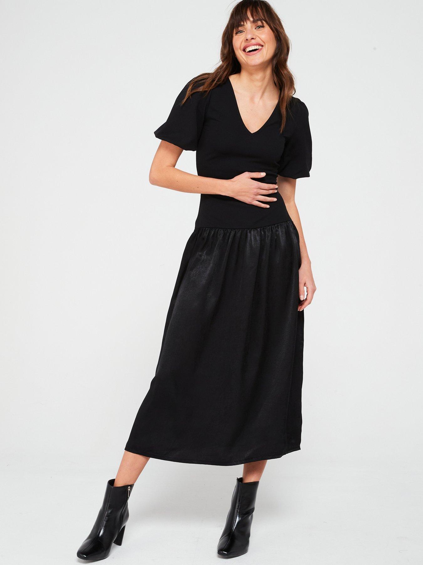 v-by-very-woven-mix-midaxi-dress-black