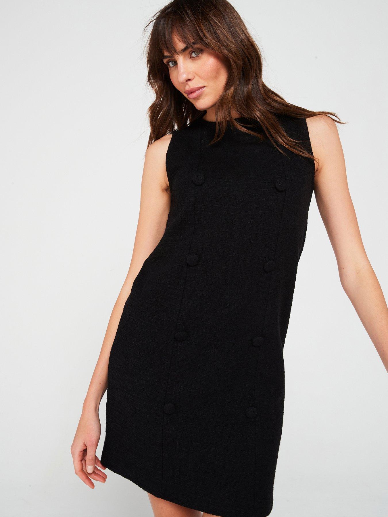 v-by-very-button-detail-shift-dress-blackback