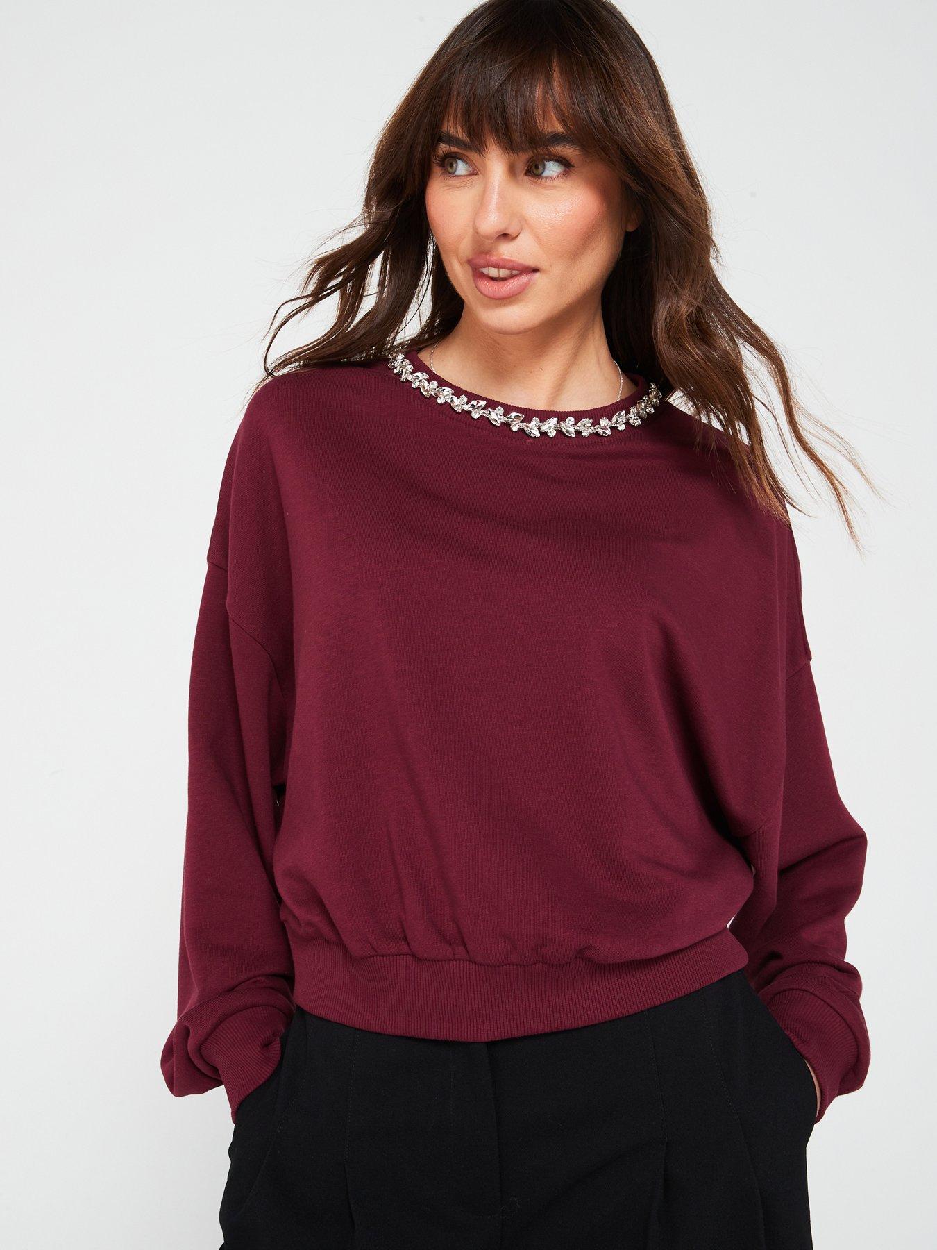 v-by-very-oversized-diamonte-trim-sweatshirt-burgundydetail