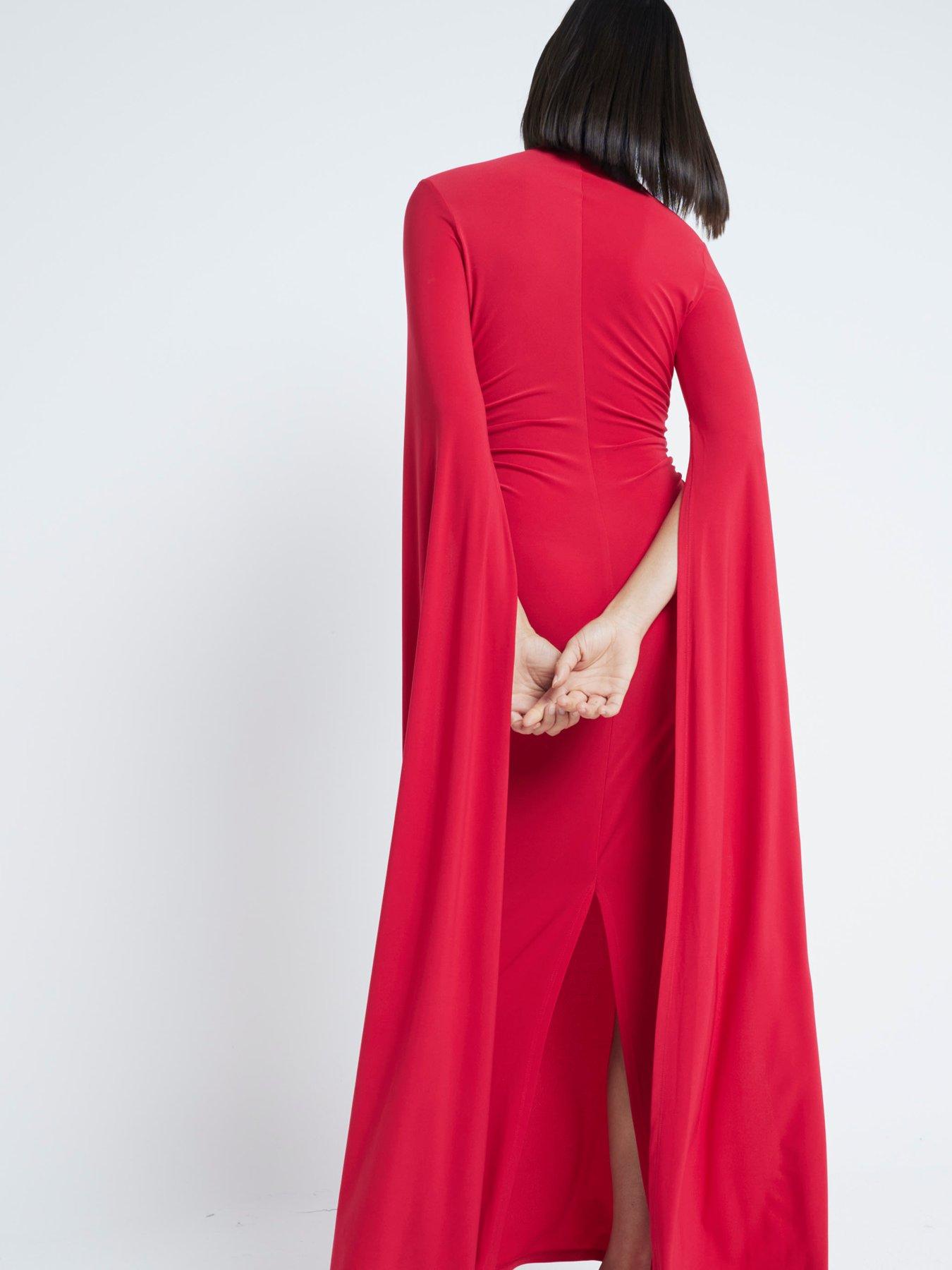 river-island-flare-split-sleeve-maxi-dress-bright-redstillFront