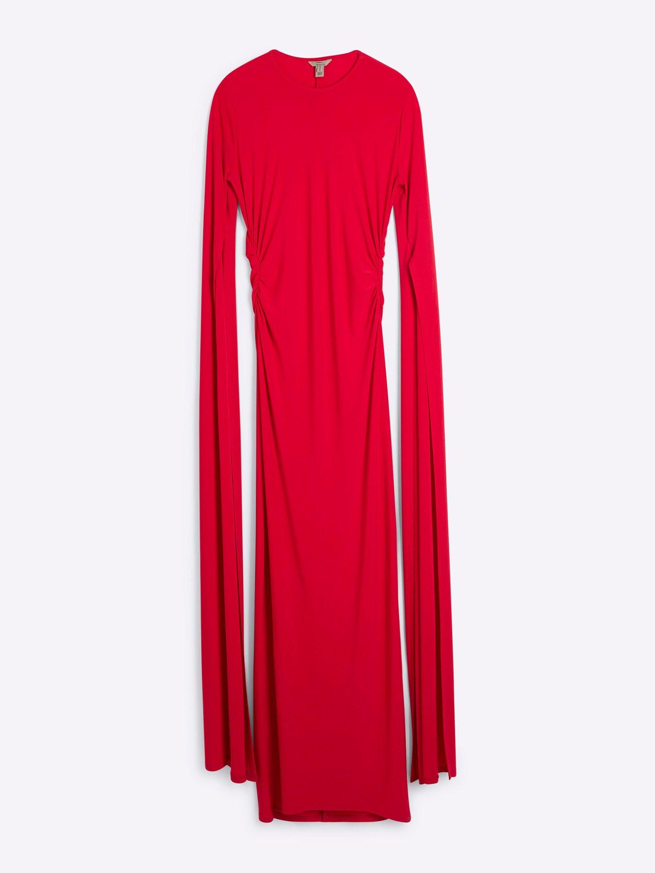 river-island-flare-split-sleeve-maxi-dress-bright-reddetail