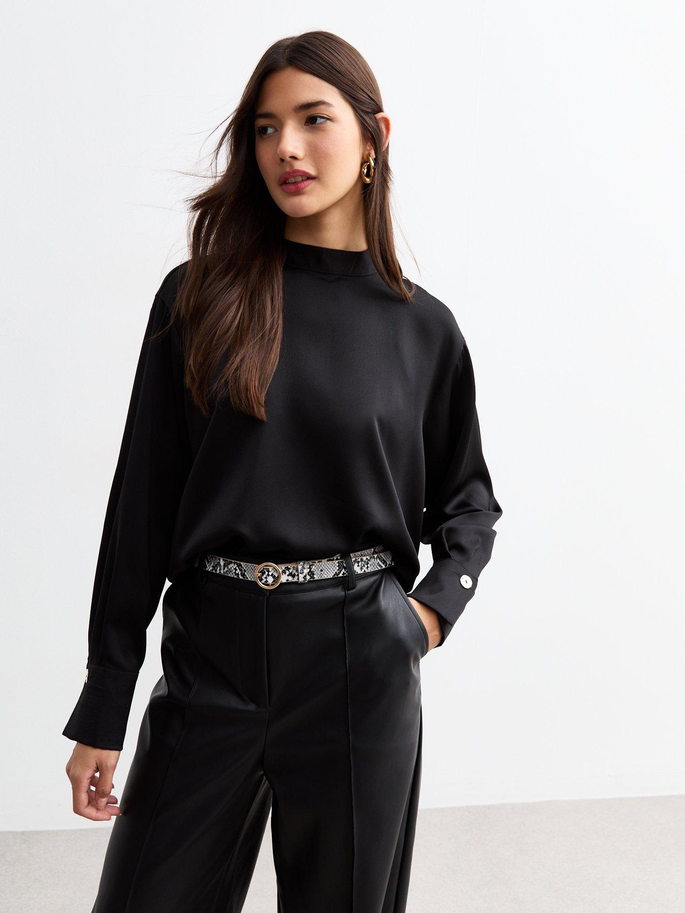 new-look-high-neck-satin-top-black