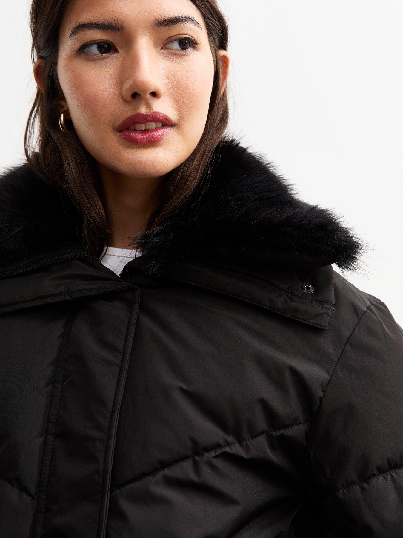 new-look-black-detachable-faux-fur-collar-padded-jacketoutfit