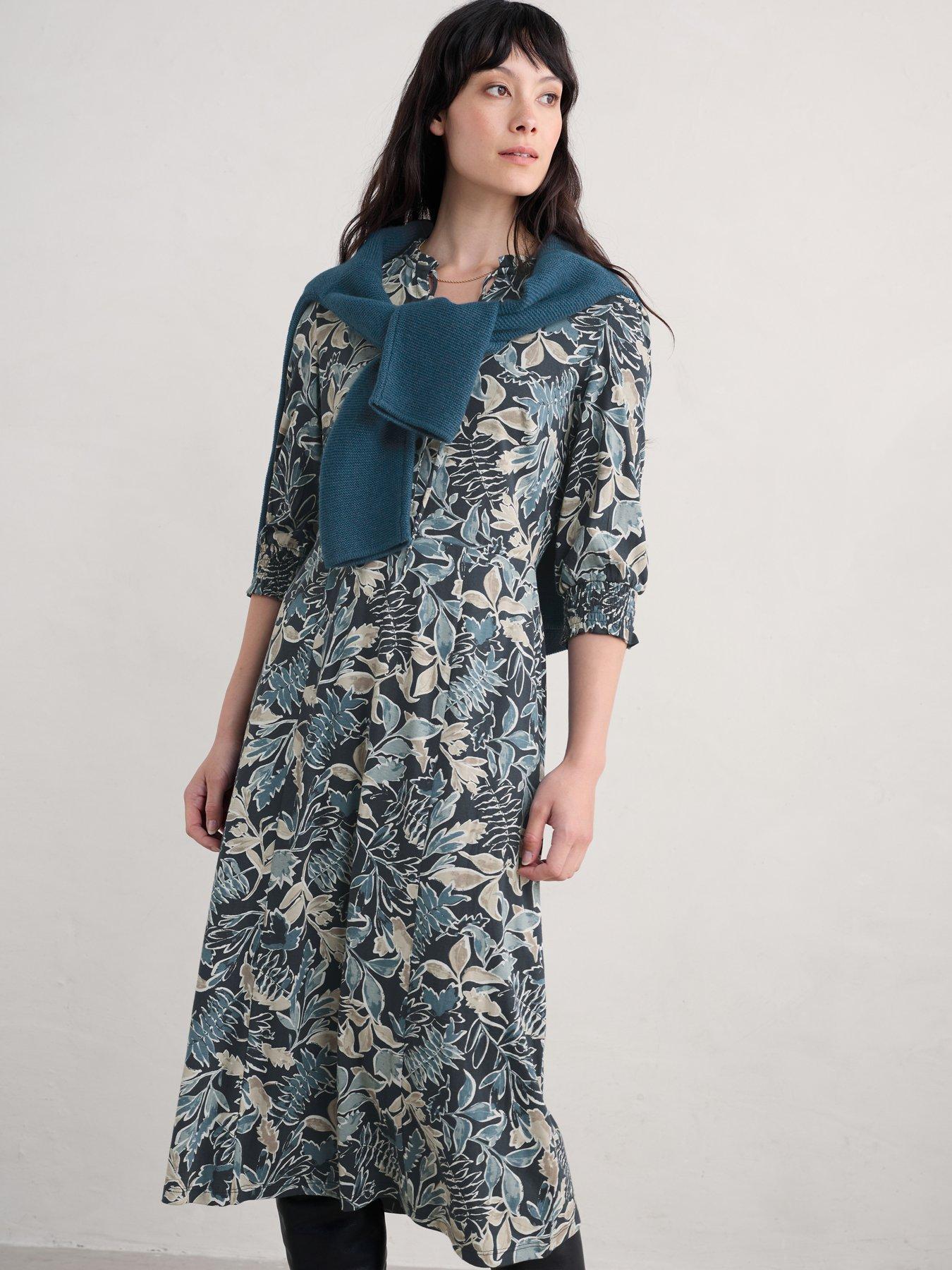 seasalt-cornwall-cotton-rich-notch-neck-dress-multi