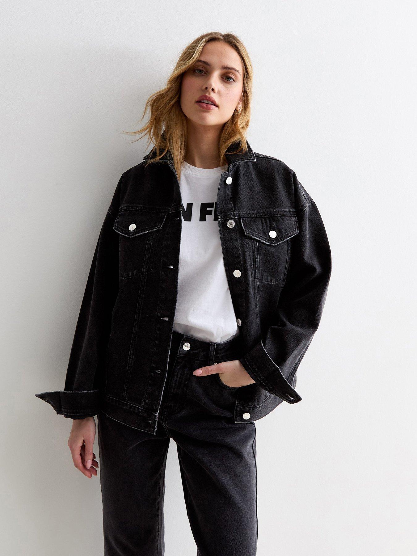 new-look-black-oversized-denim-jacket