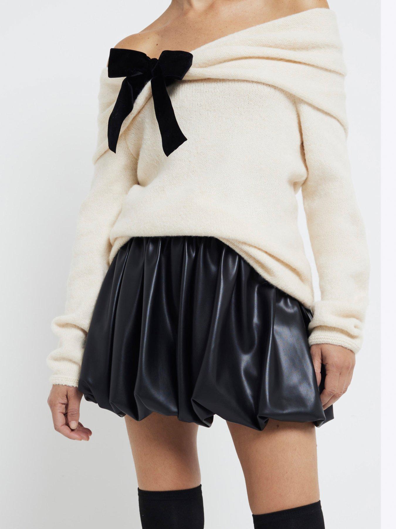 river-island-pu-puff-ball-skirt-black